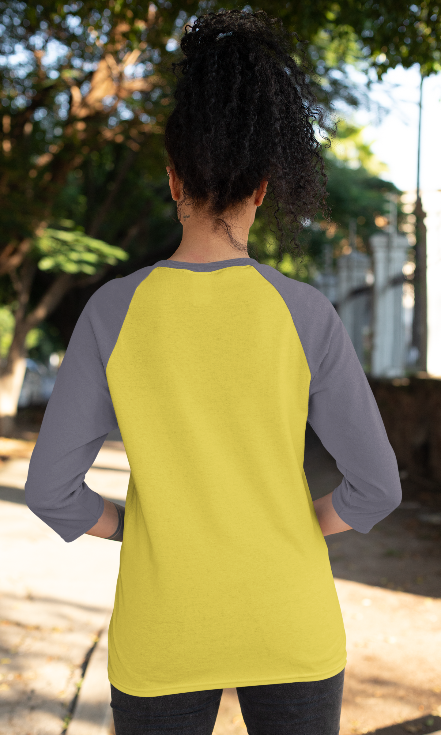 Yellow Navy HTR Men Premium 180 Raglan Full Sleeve