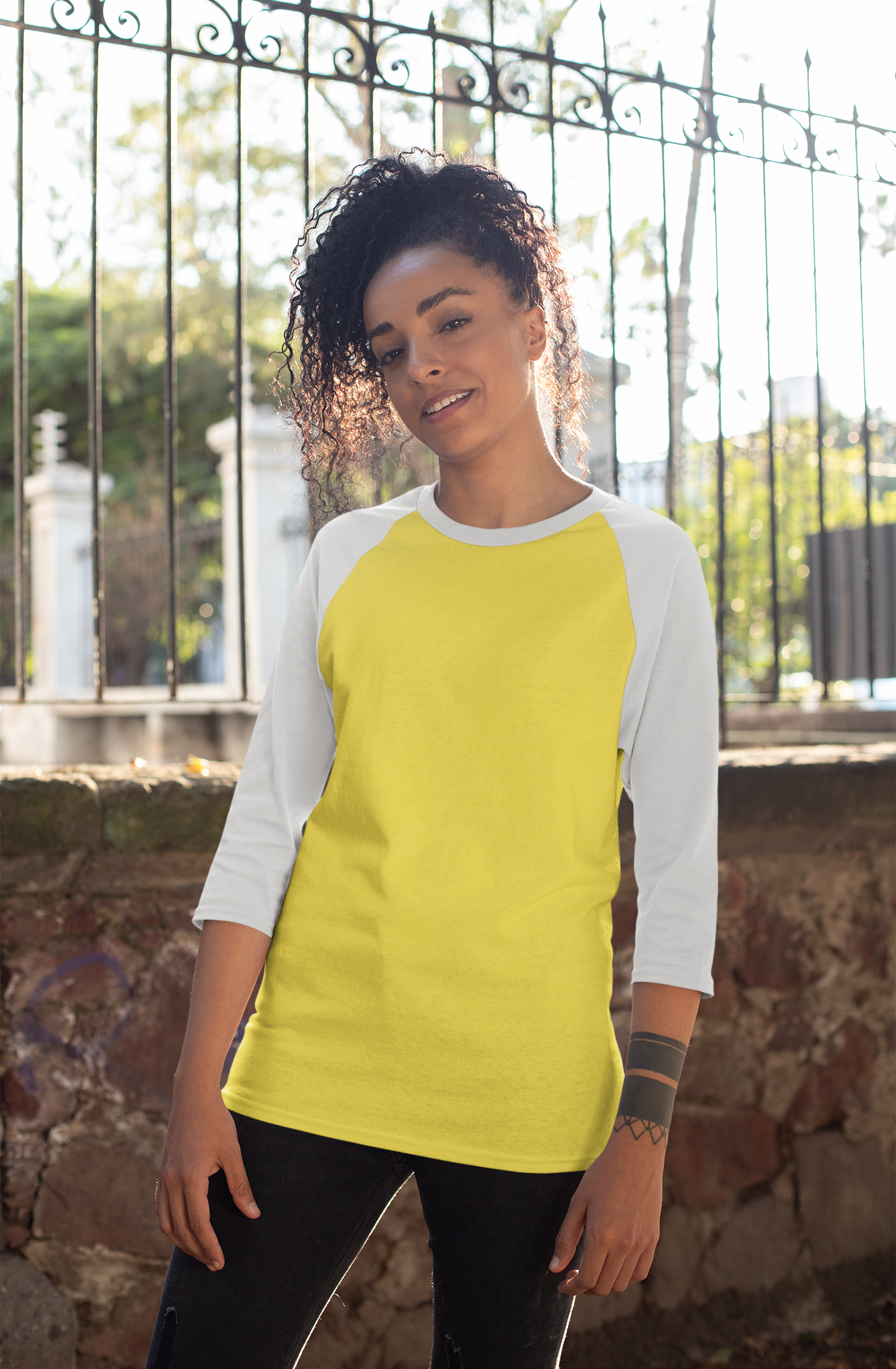 Yellow Navy HTR Men Premium 180 Raglan Full Sleeve