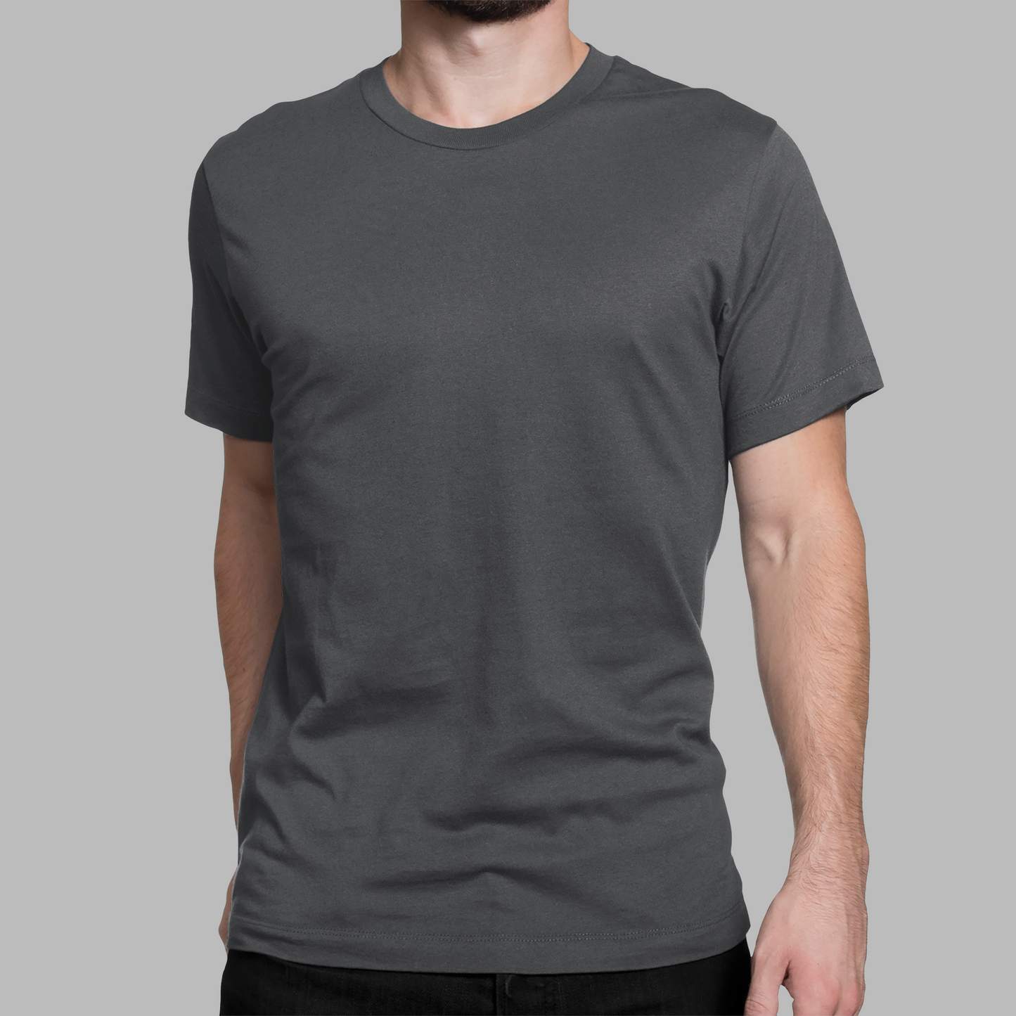 Asphalt Platinum 180 GSM Unisex Round Neck