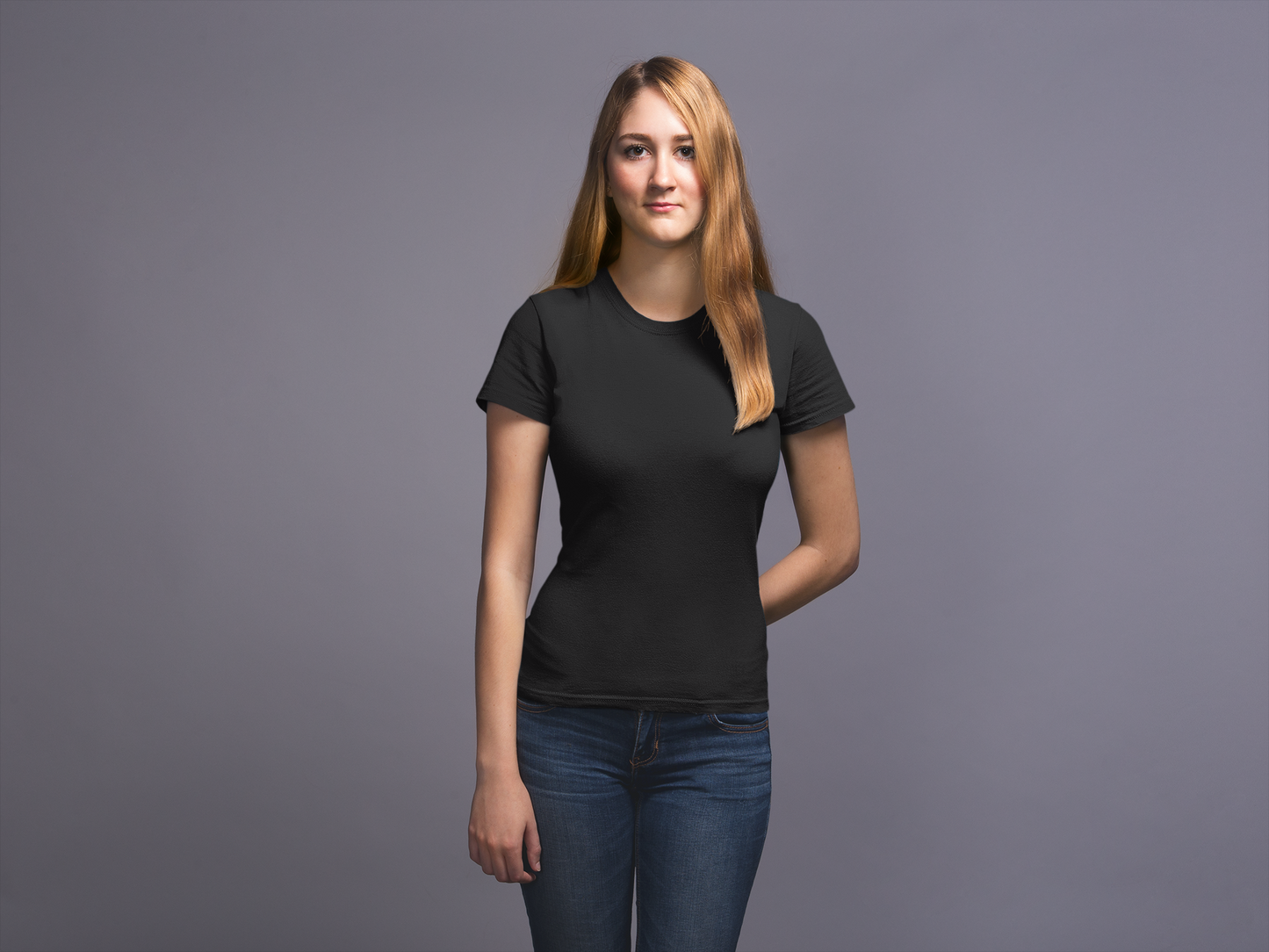 Black Premium 160 Women Round Neck