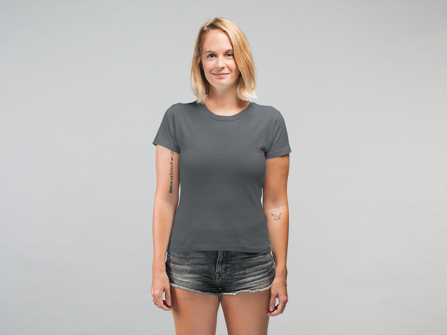 Asphalt Platinum 180 GSM Unisex Round Neck