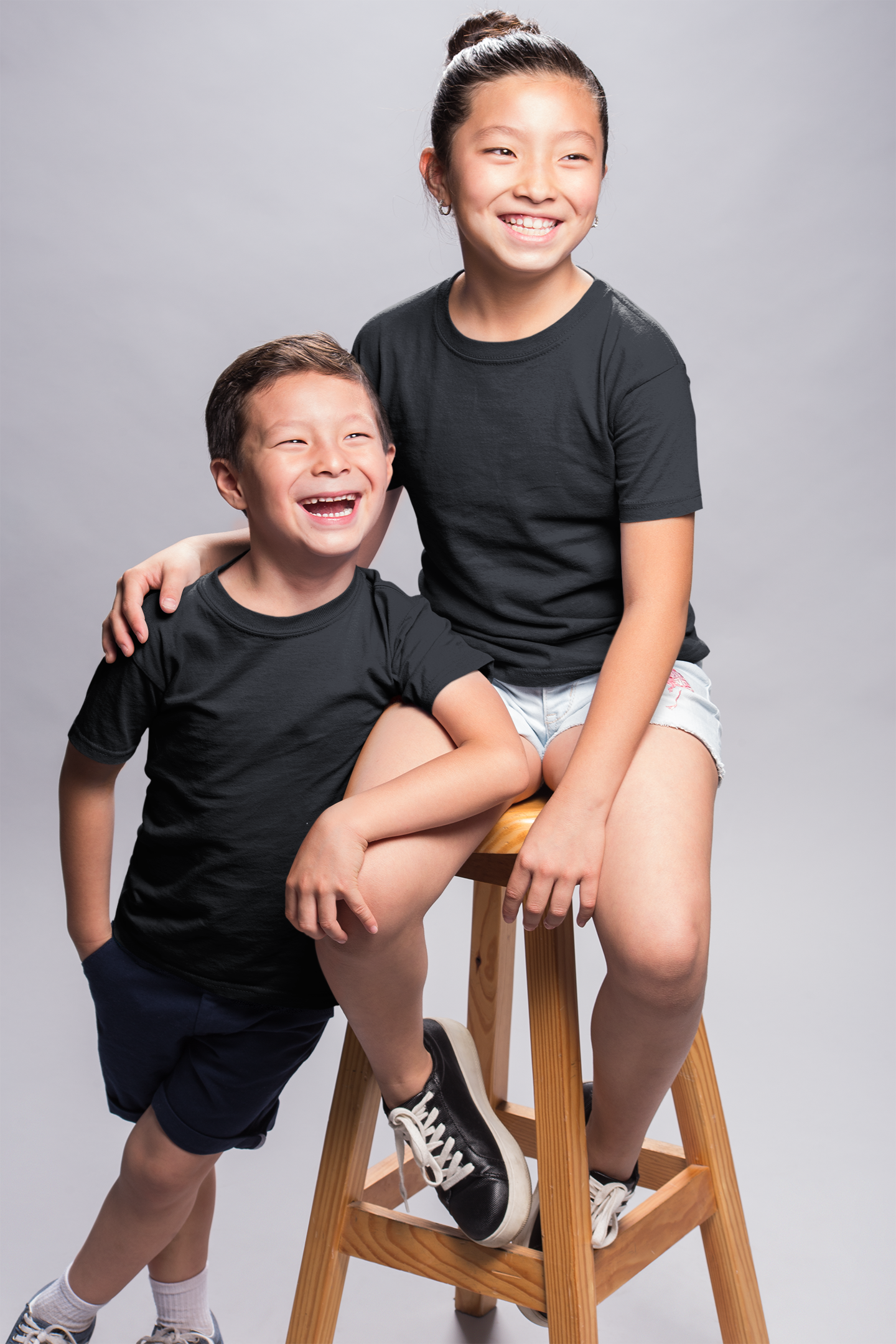 Black Kids Premium 160 Toddler Round Neck