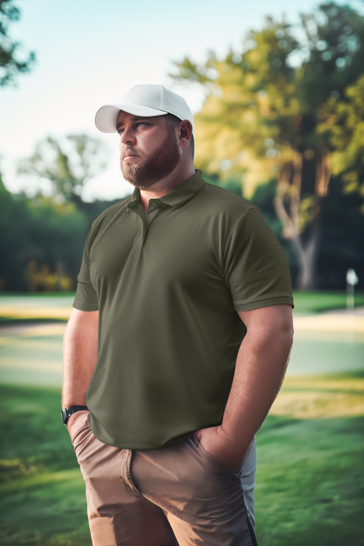 Olive Green Plus Polo Unisex Polo