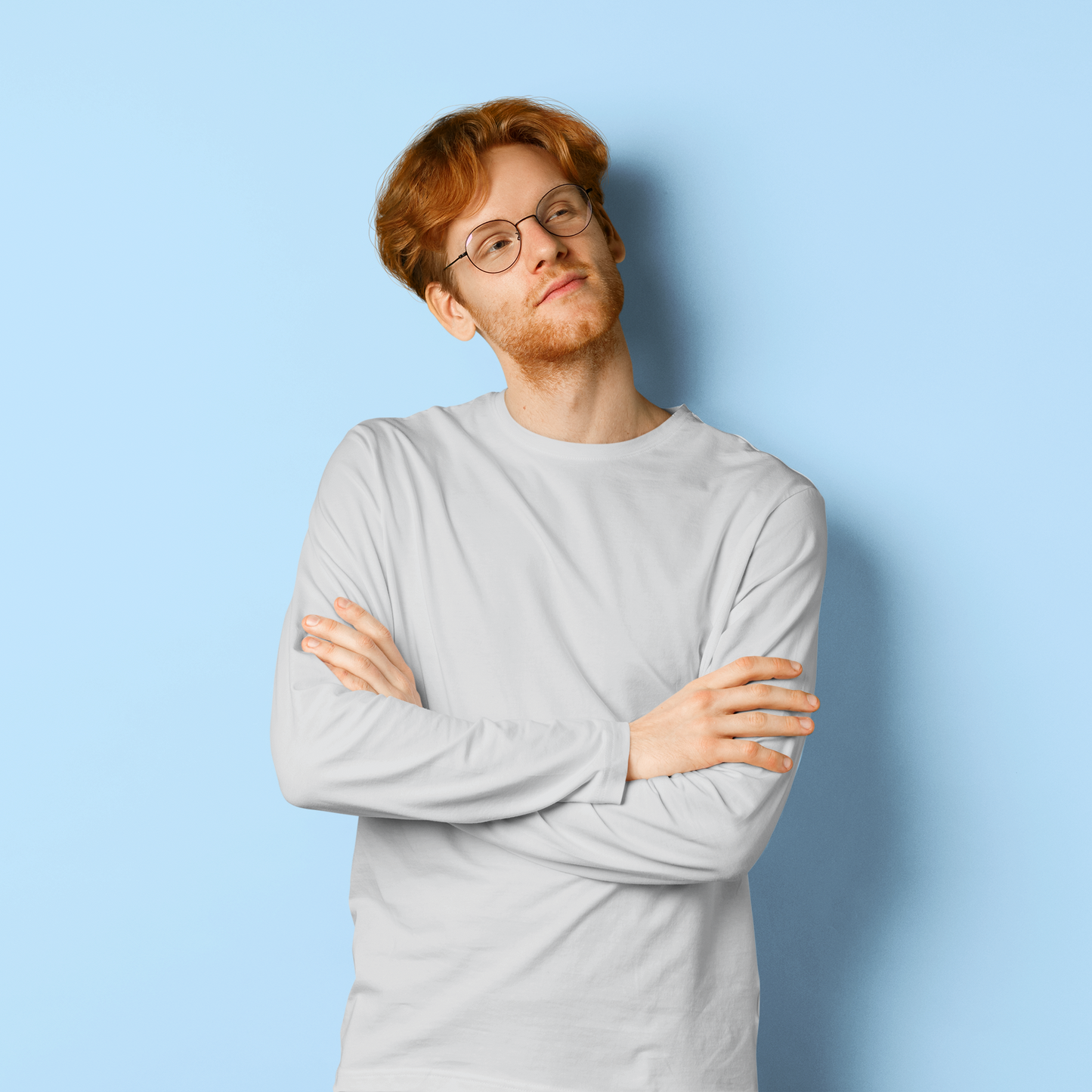 Grey HTR Men Platinum 180 Full Sleeve Round Neck
