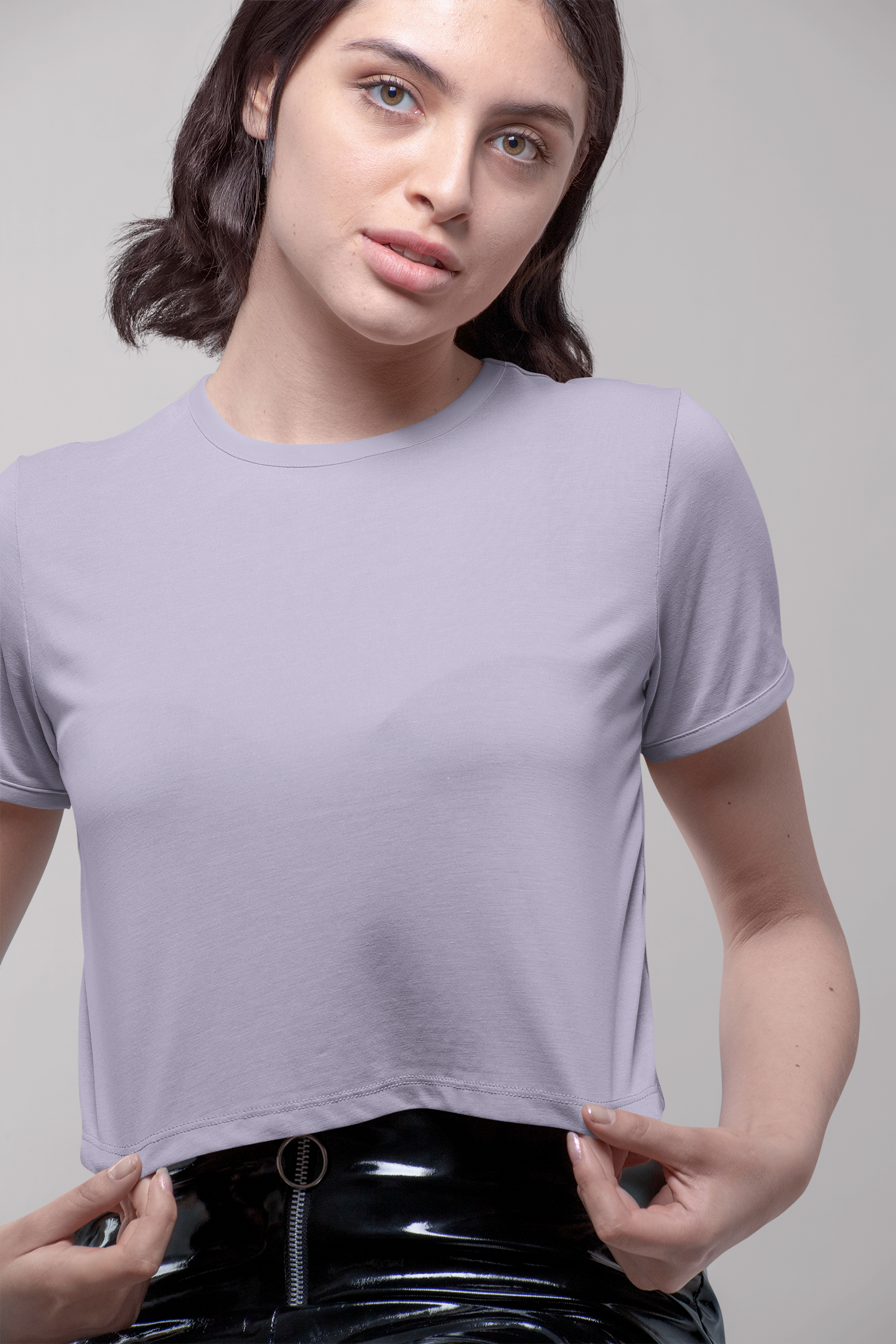 Lilac Premium 160 Women Crop Top
