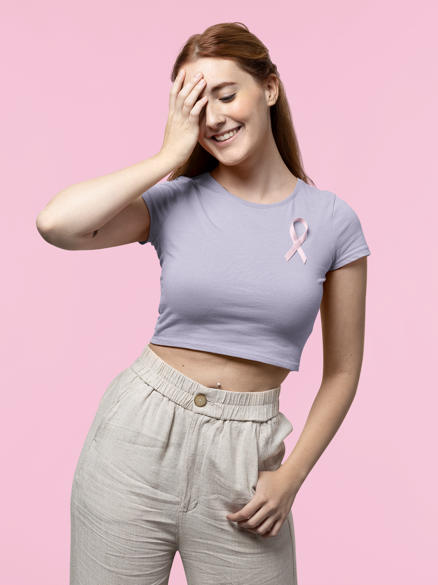 Lilac Premium 160 Women Crop Top