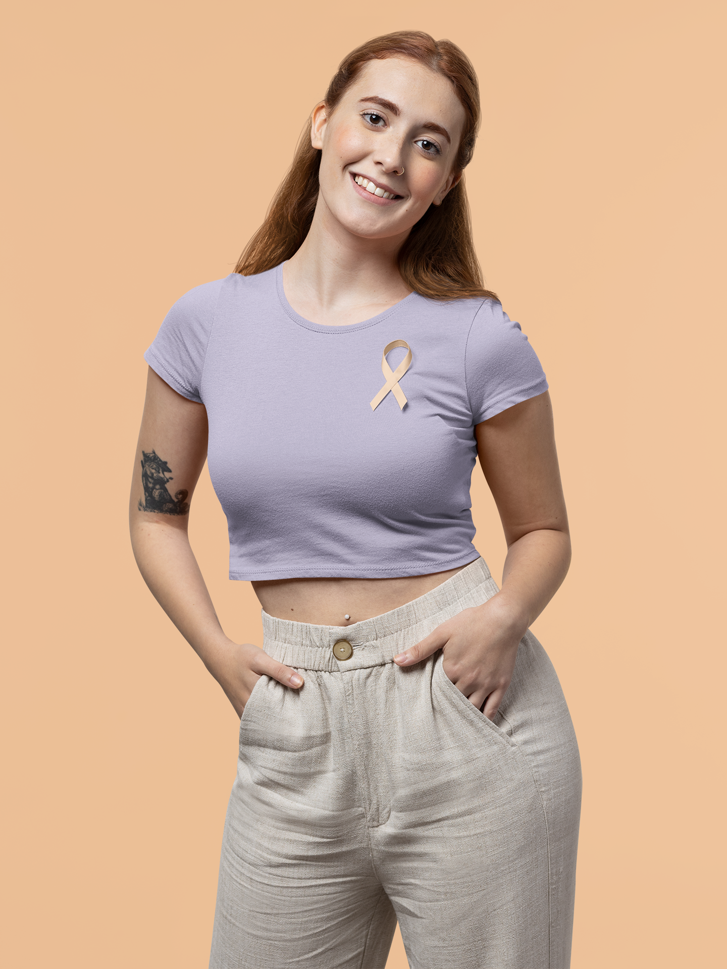 Lilac Premium 160 Women Crop Top