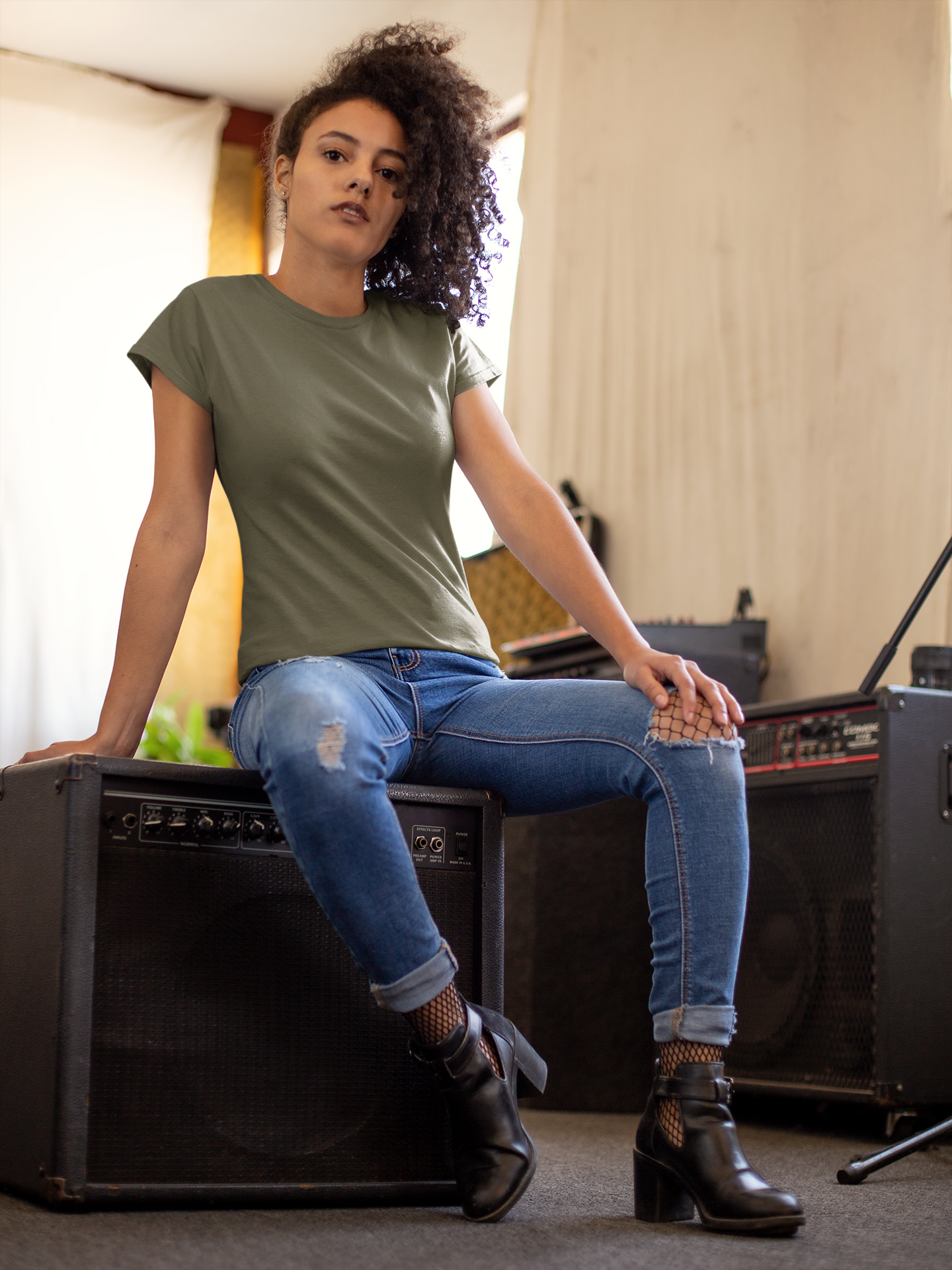 Olive Green Premium 160 GSM Unisex Round Neck