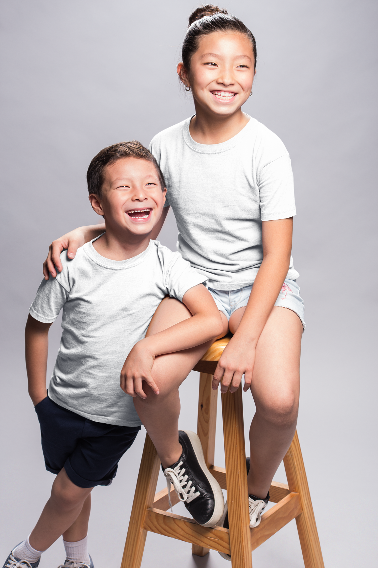 White Kids Premium 160 Round Neck