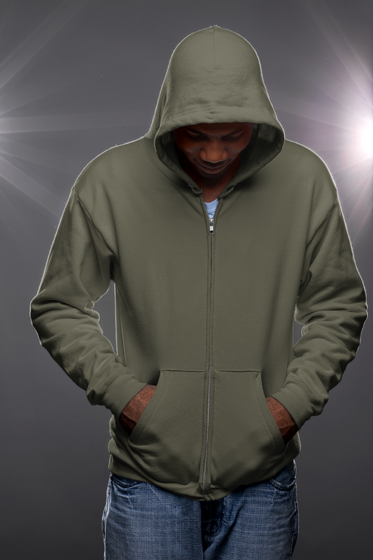 Olive Green Snowsoft Unisex Zipper Hoodie
