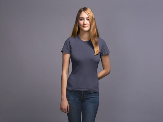 Navy Blue Premium 160 Women Round Neck