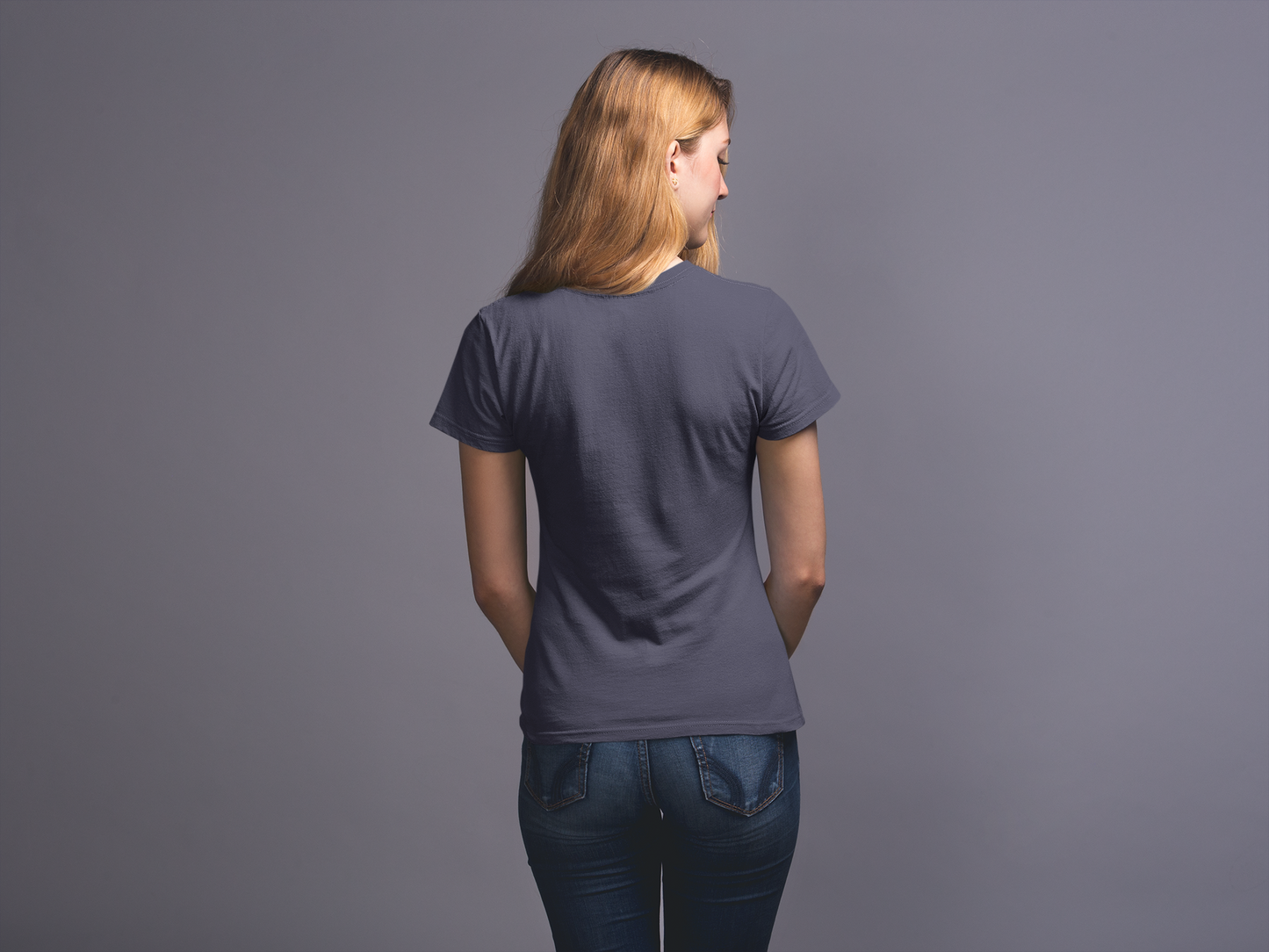 Navy Blue Premium 160 Women Round Neck