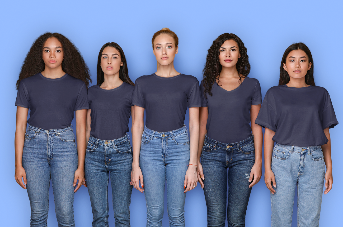 Navy Blue Premium 160 Women Round Neck