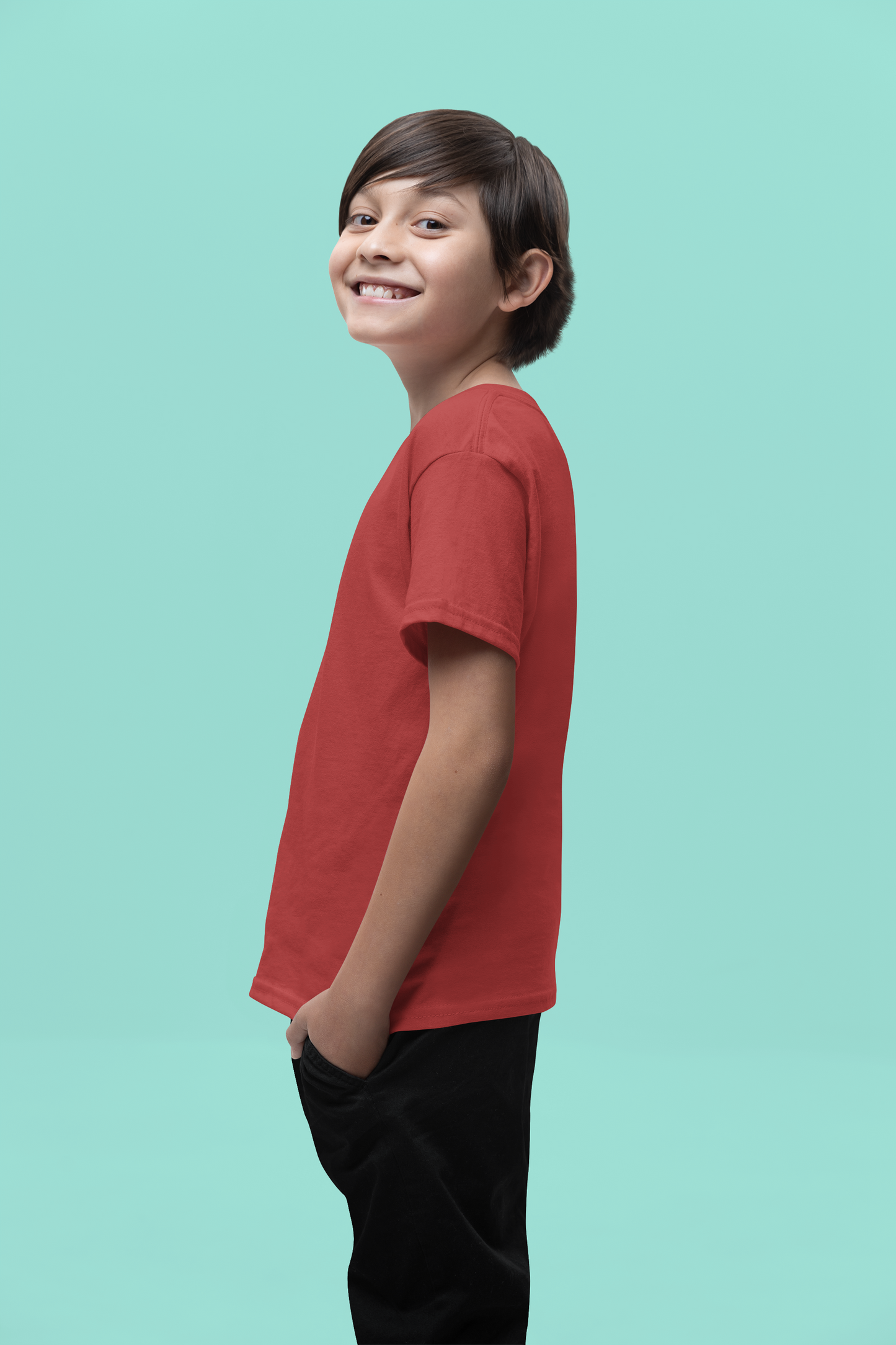 Red Kids Premium 160 Round Neck
