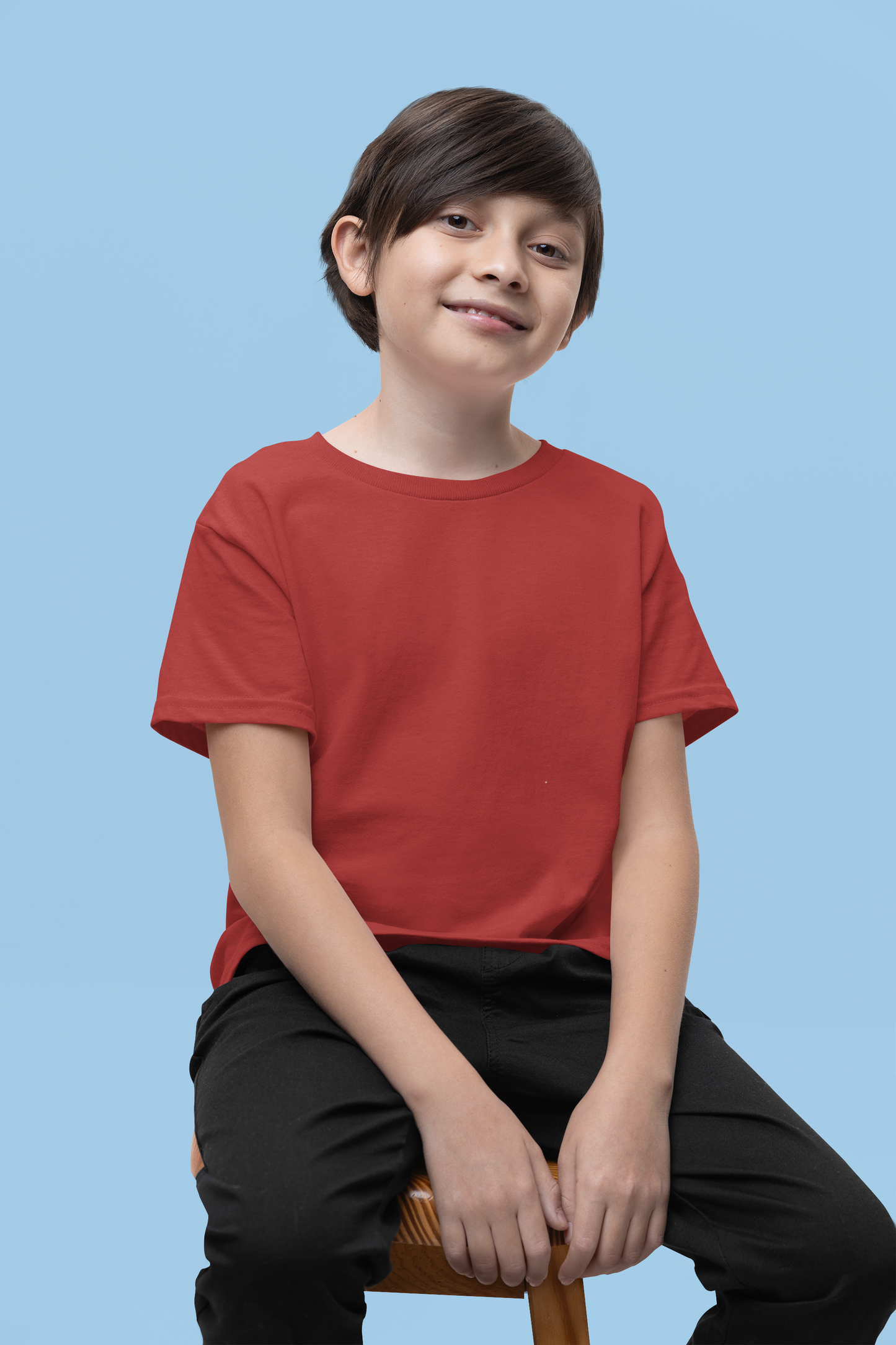 Red Kids Premium 160 Round Neck
