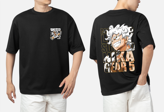 Dyemension - One Piece - Gear5 Anime Printed Oversized T-Shirts!