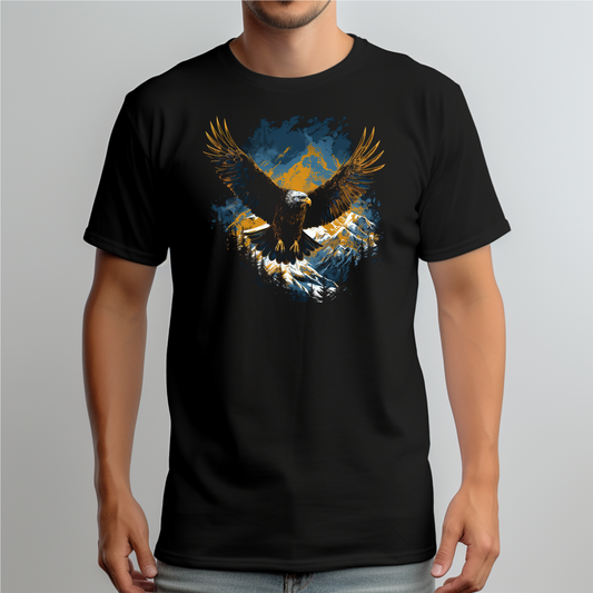Dyemension: Fearless Flying Eagle Printed T-Shirt