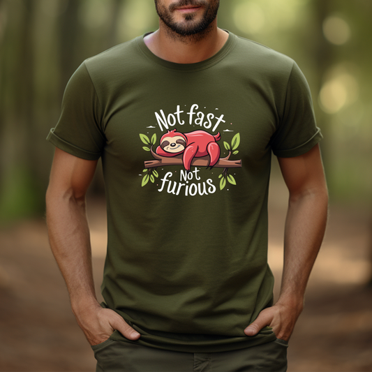 Dyemension: Typography  - "Not Fast, Not Furious" Printed T-Shirt
