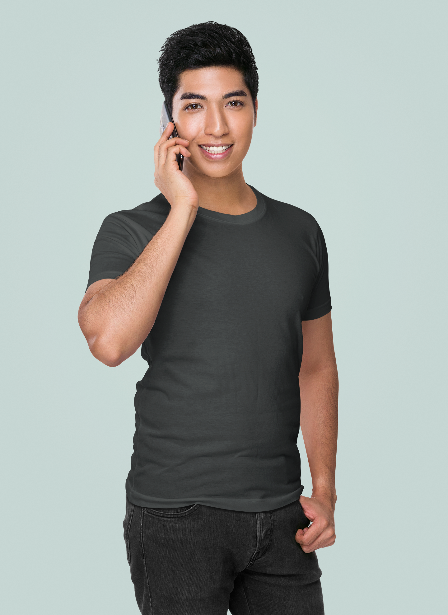 Black HTR Premium 160 GSM Unisex Round Neck