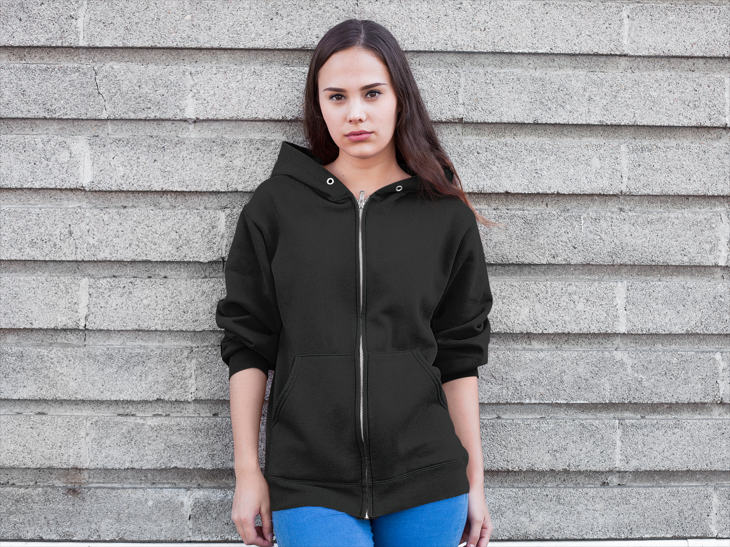 Black Snowsoft Unisex Zipper Hoodie
