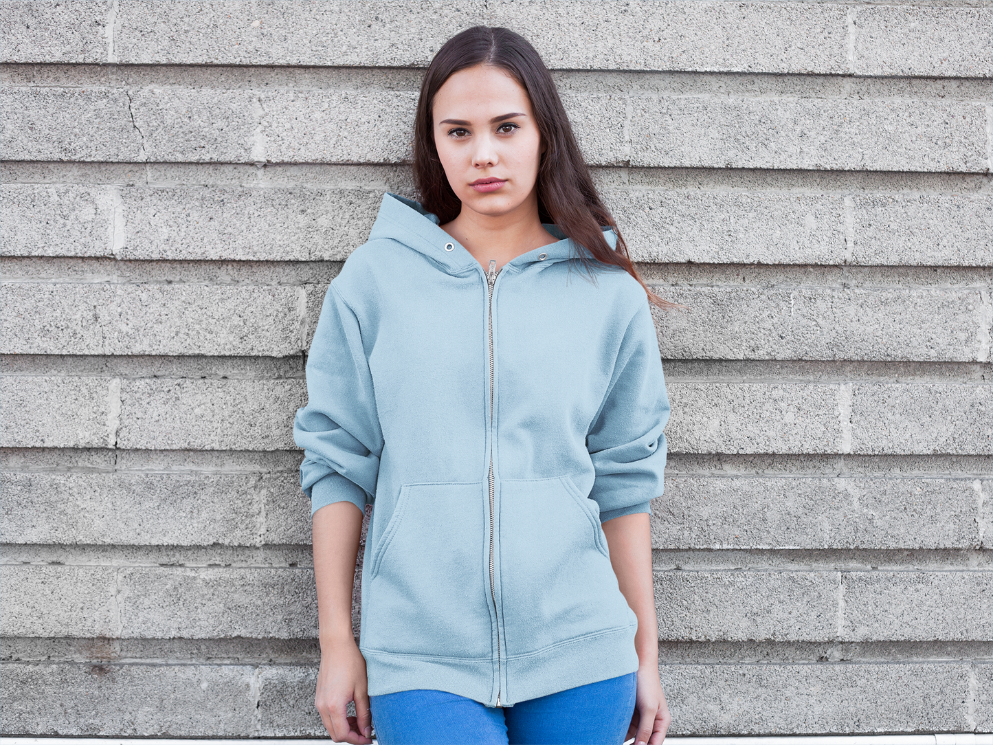 Baby Blue Snowsoft Unisex Zipper Hoodie