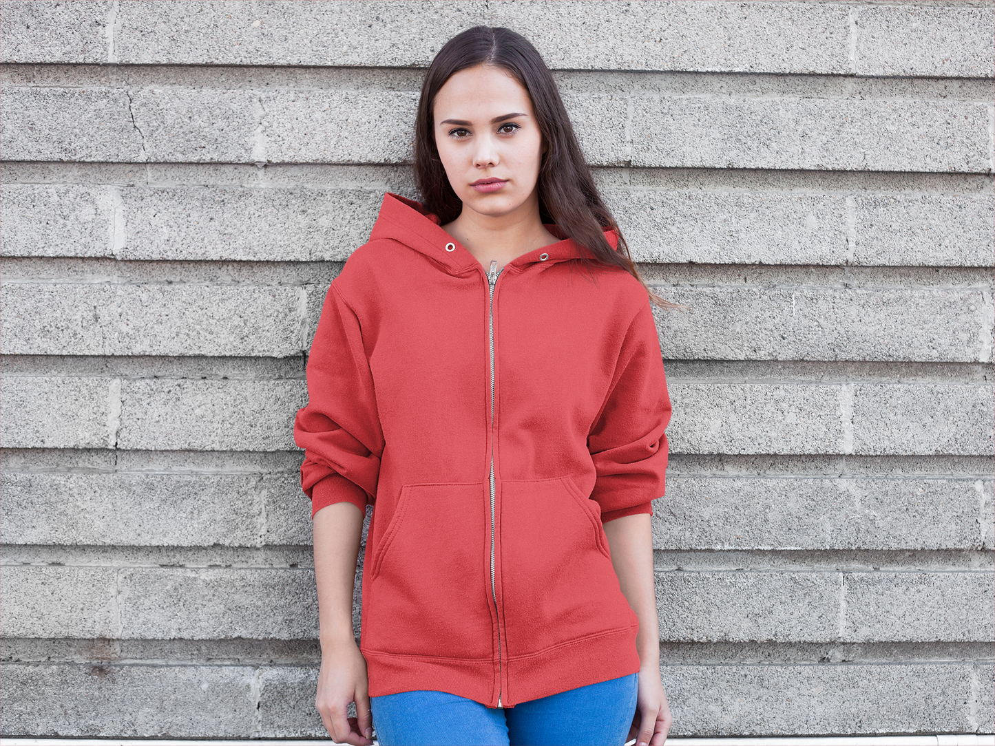 Red Snowsoft Unisex Zipper Hoodie