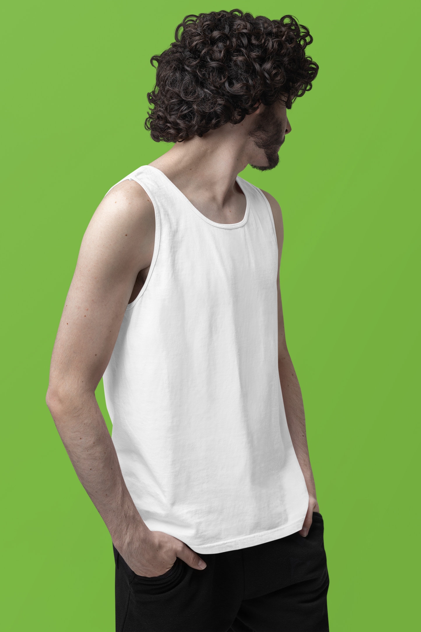 White Men Premium 160 Tank Top