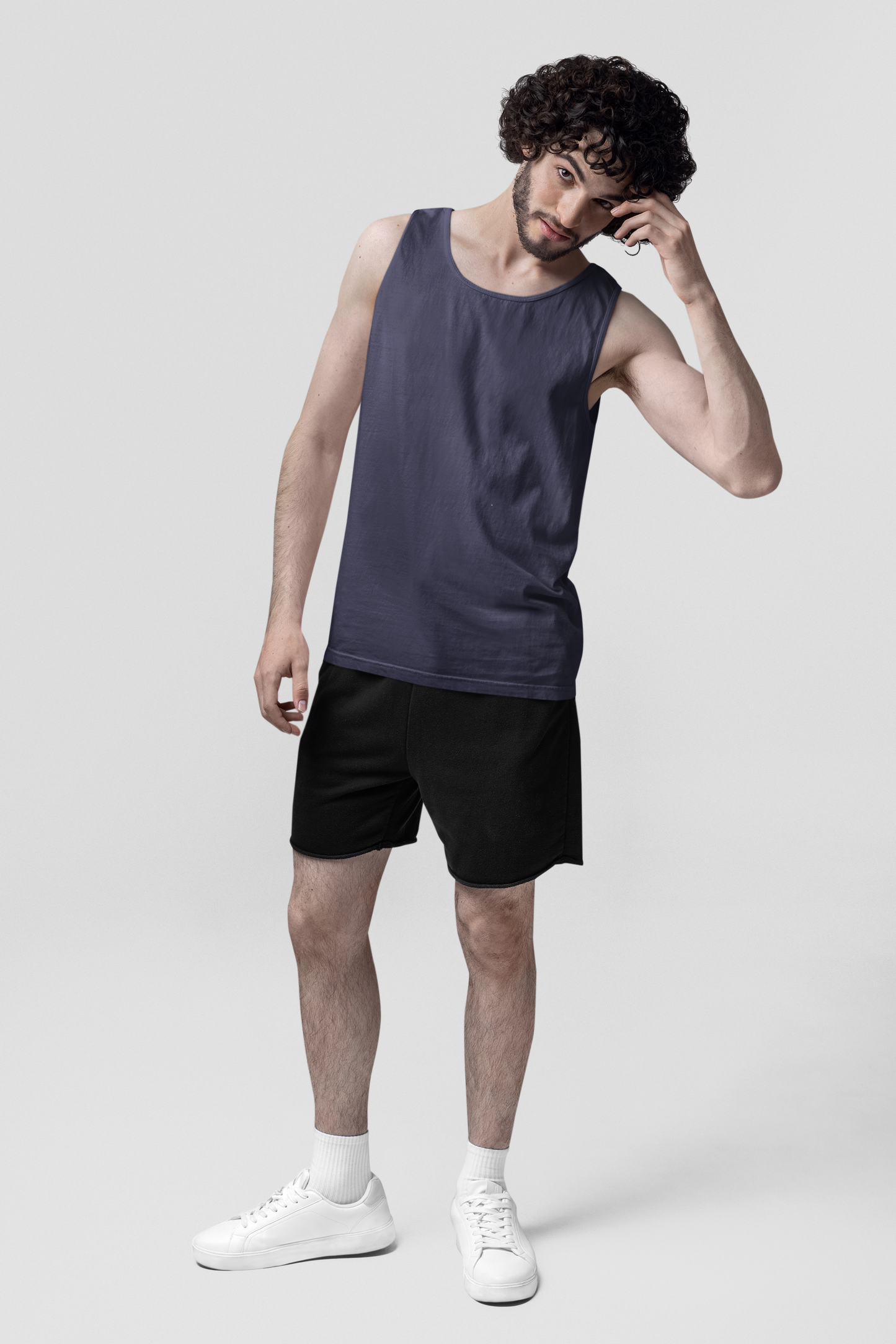 Navy Blue Men Premium 160 Tank Top