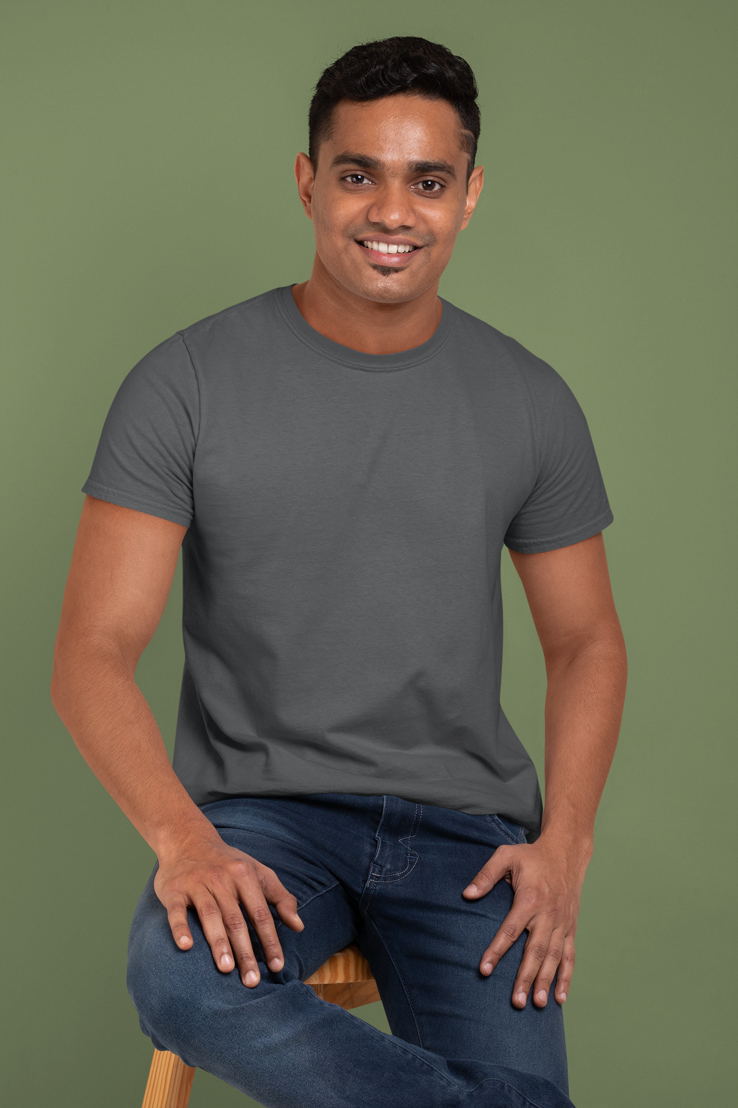 Asphalt Platinum 180 GSM Unisex Round Neck