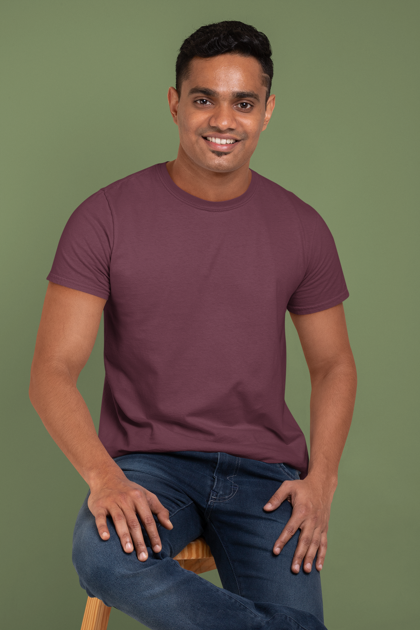 Maroon Platinum 180 GSM Unisex Round Neck