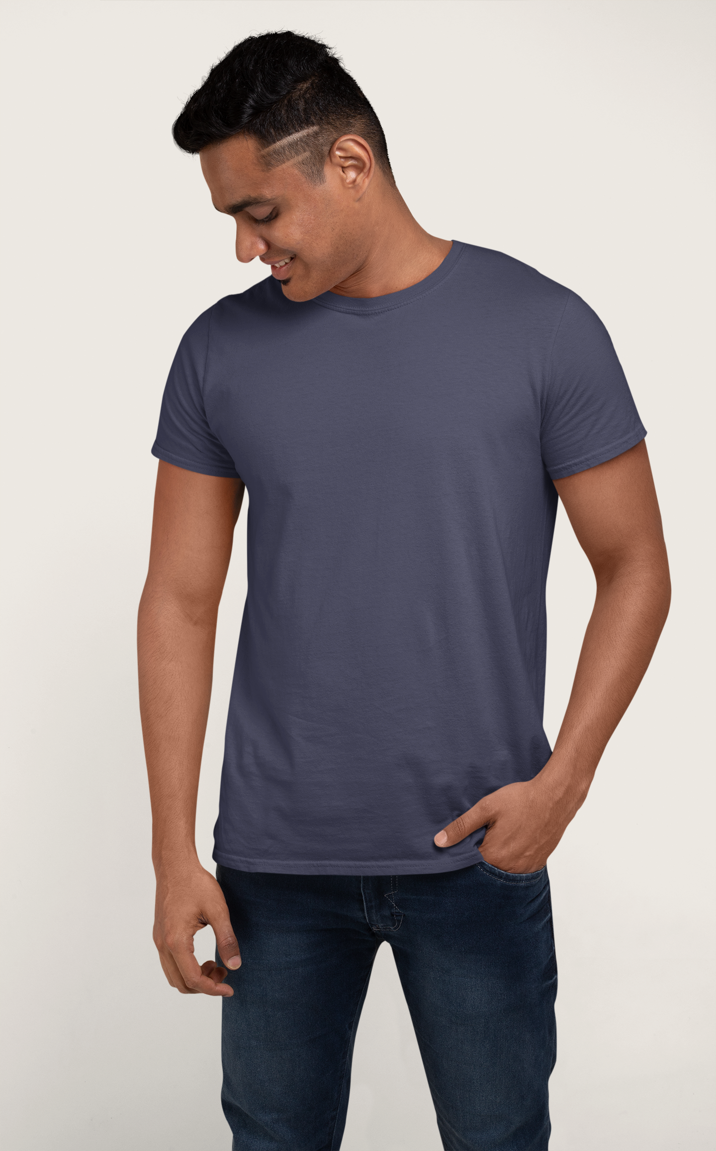 Navy Blue Platinum 180 GSM Unisex Round Neck