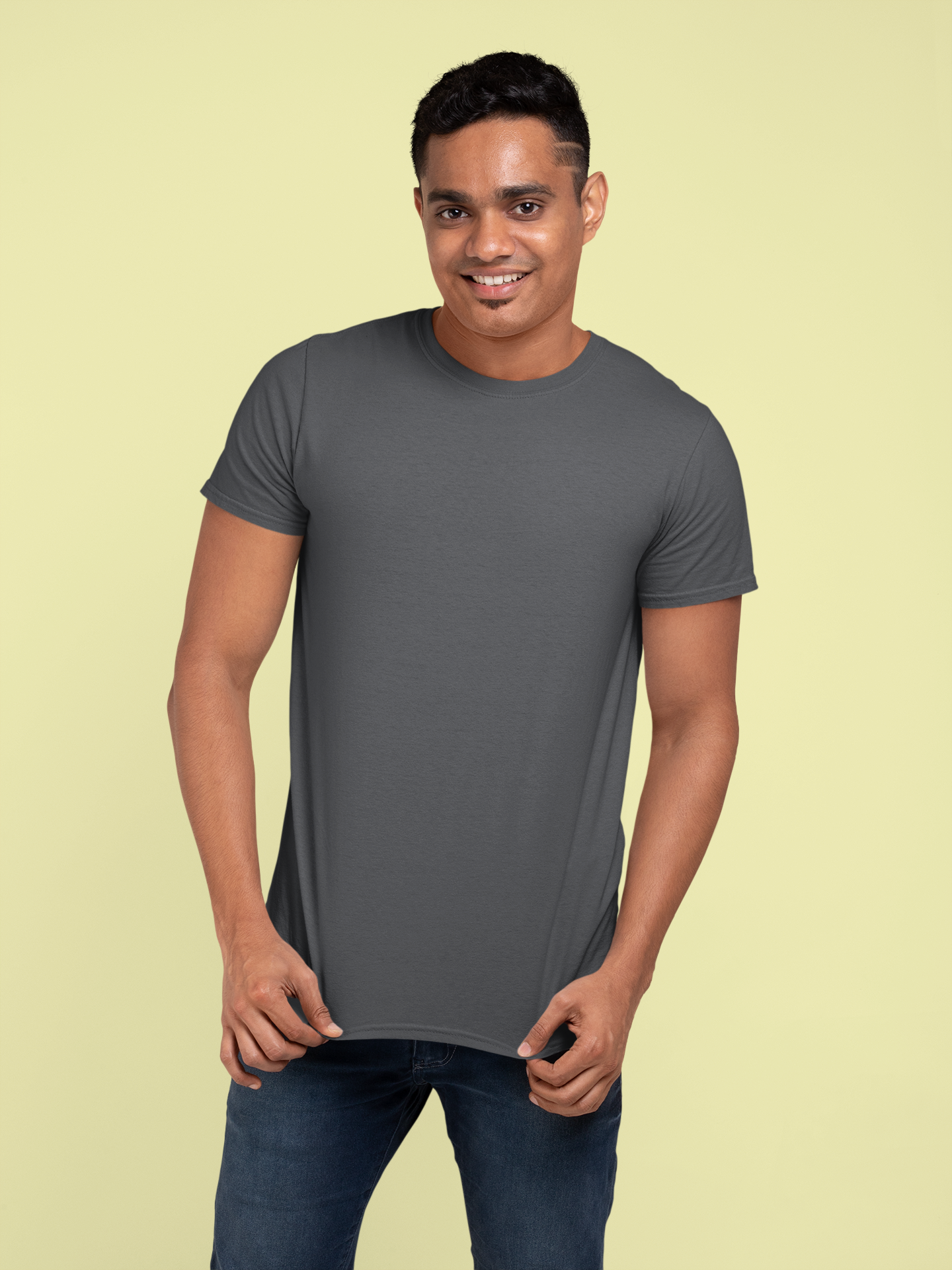 Asphalt Platinum 180 GSM Unisex Round Neck