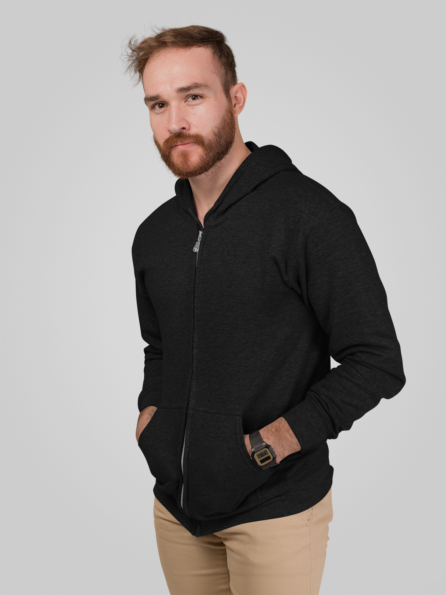 Black Snowsoft Unisex Zipper Hoodie