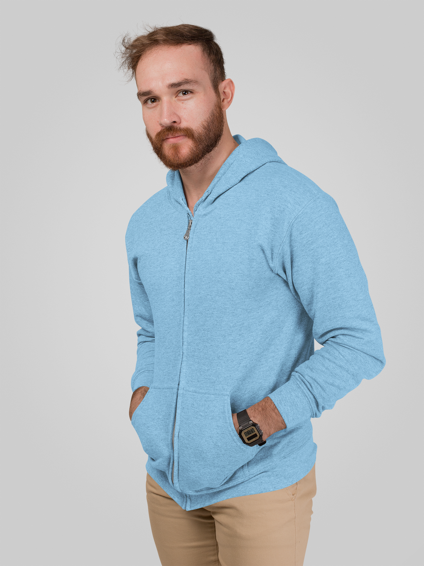 Baby Blue Snowsoft Unisex Zipper Hoodie