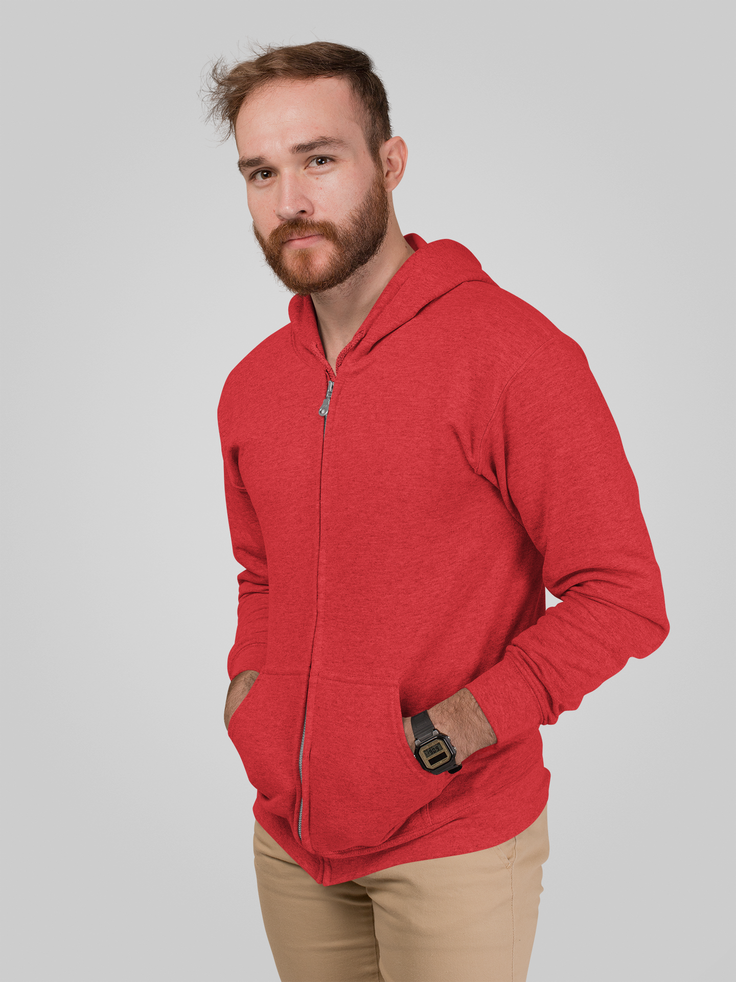 Red Snowsoft Unisex Zipper Hoodie