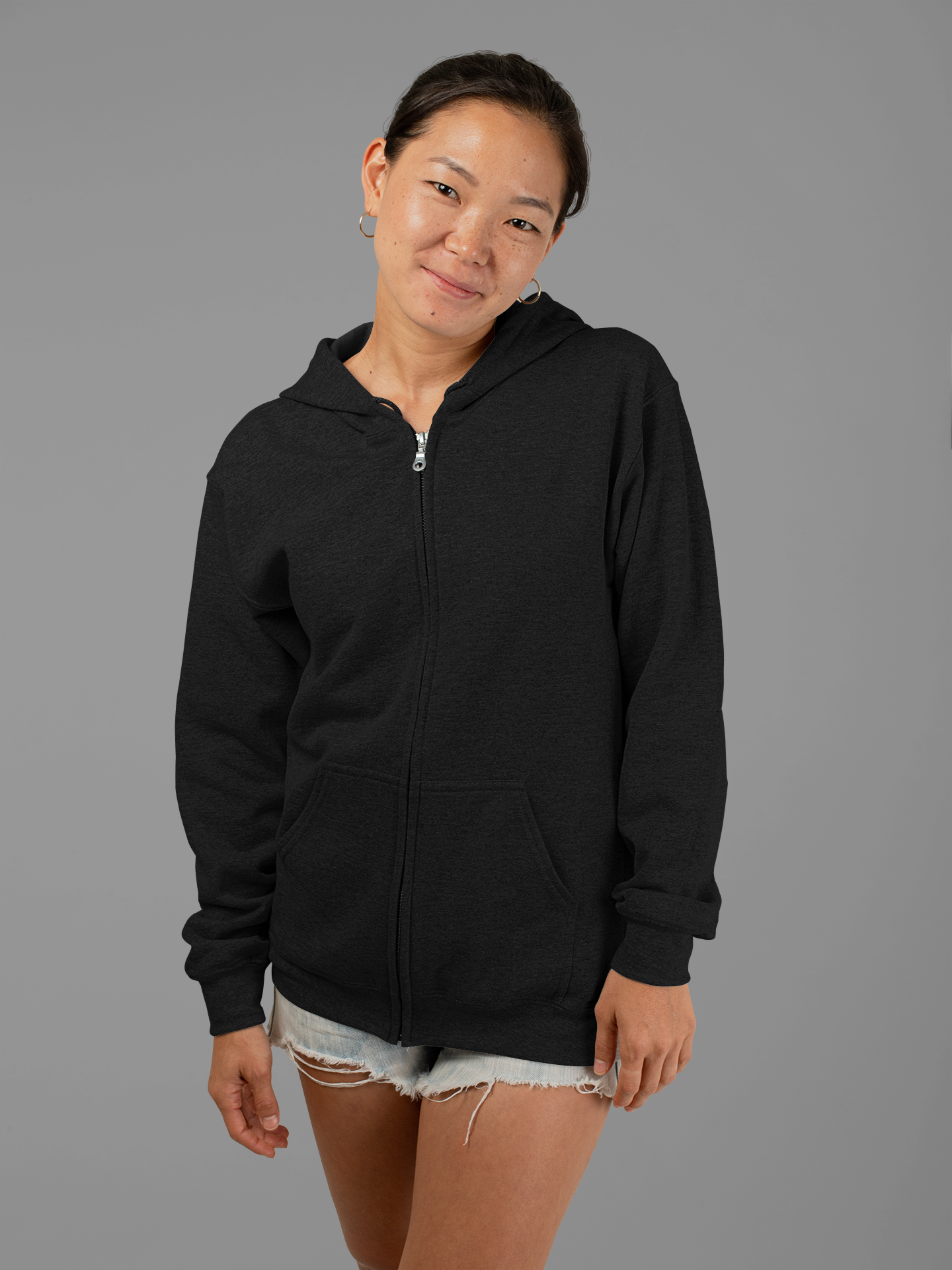 Black Snowsoft Unisex Zipper Hoodie