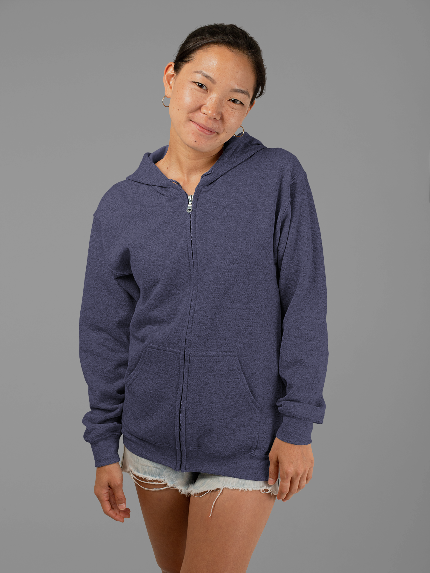 Navy Blue Snowsoft Unisex Zipper Hoodie