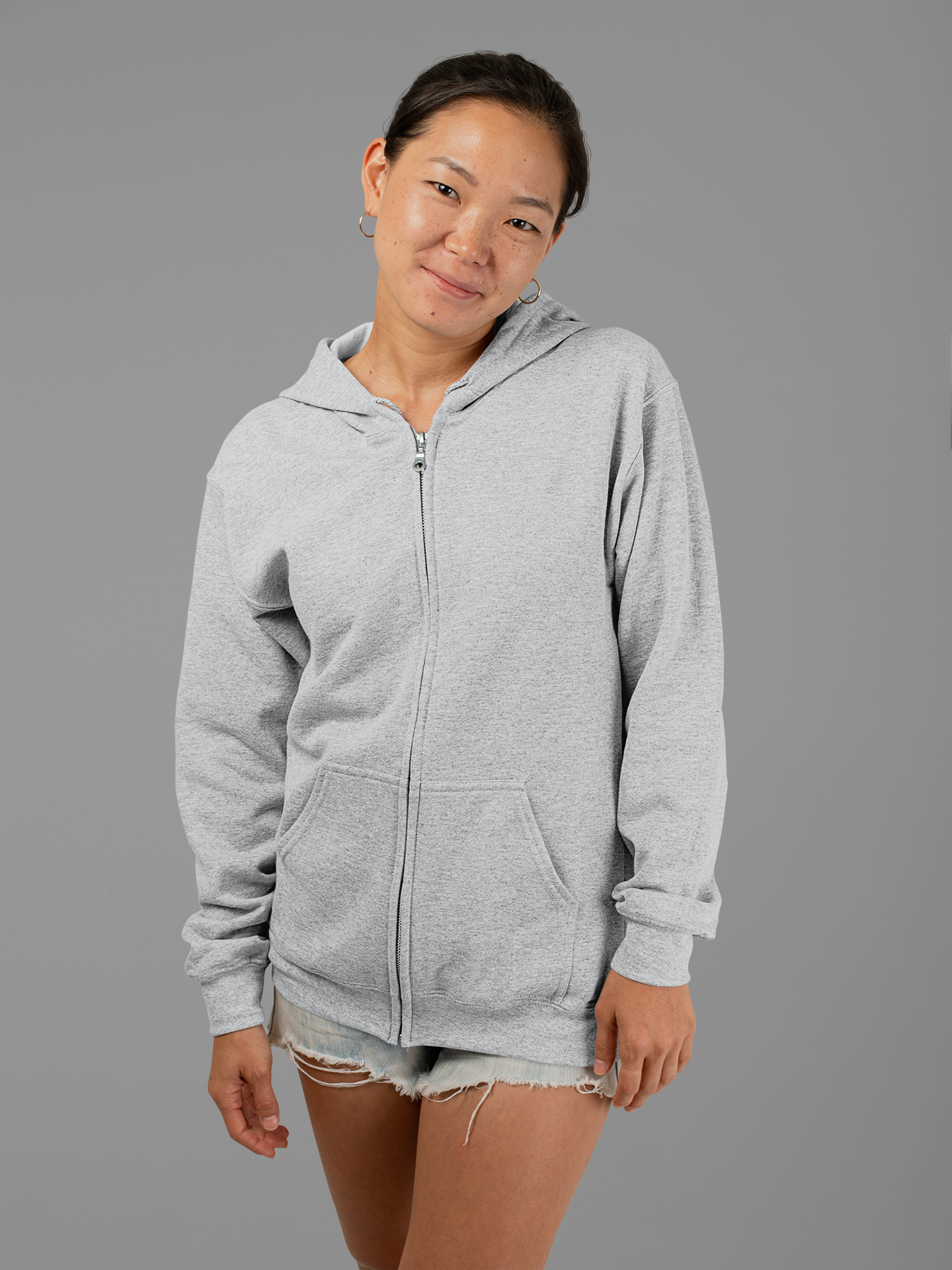 Grey HTR Snowsoft Unisex Zipper Hoodie