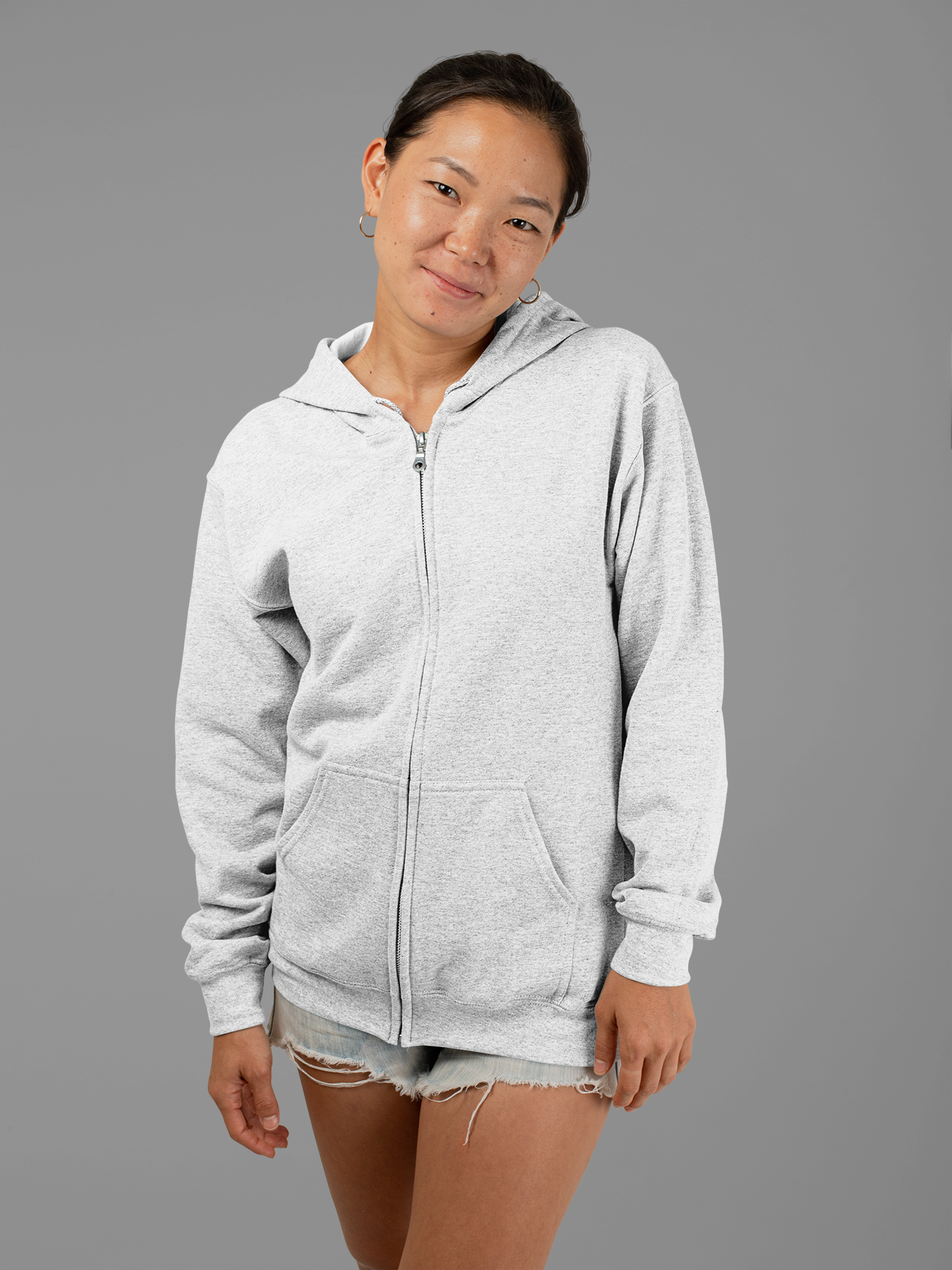 White Snowsoft Unisex Zipper Hoodie