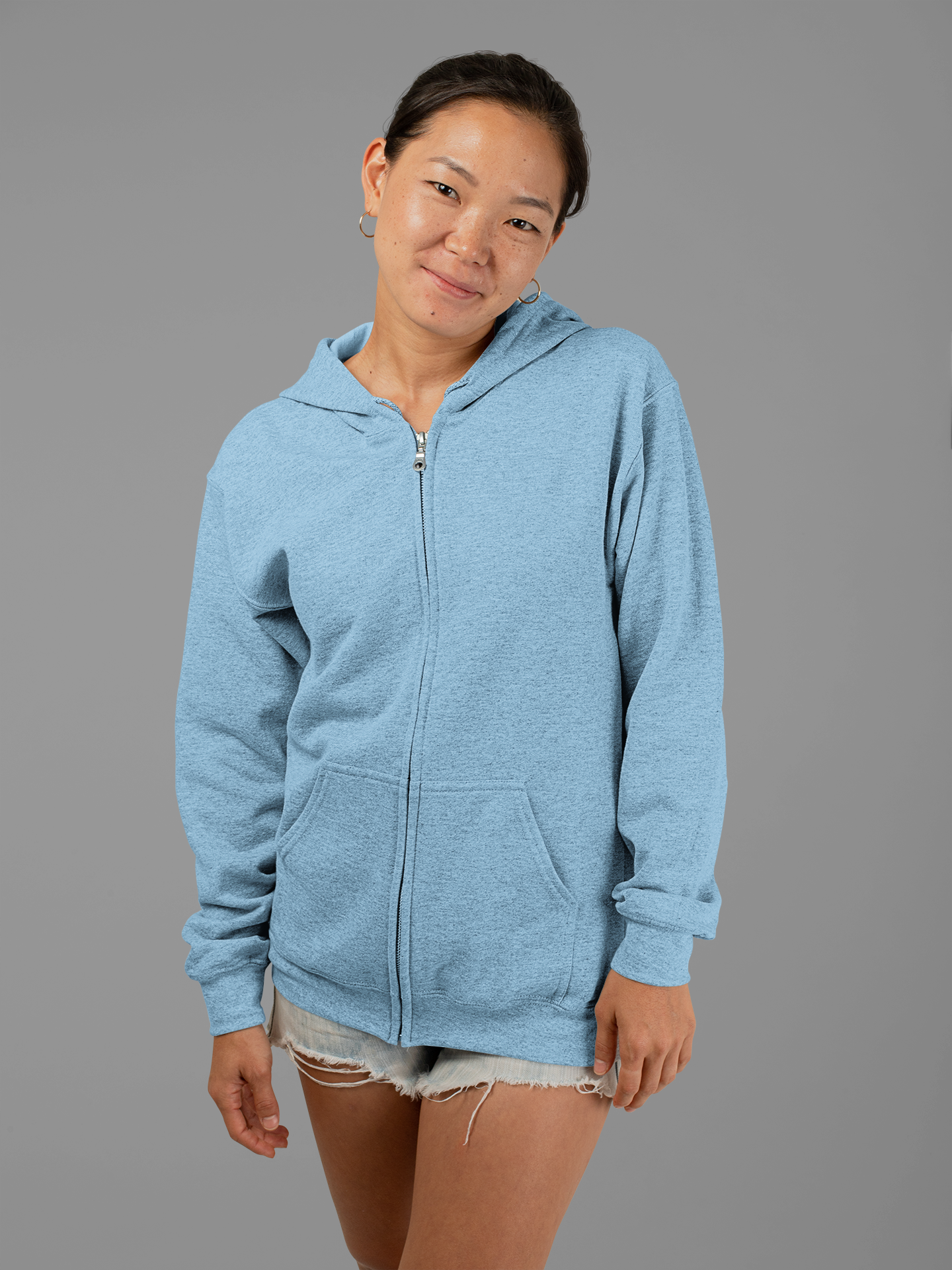 Baby Blue Snowsoft Unisex Zipper Hoodie