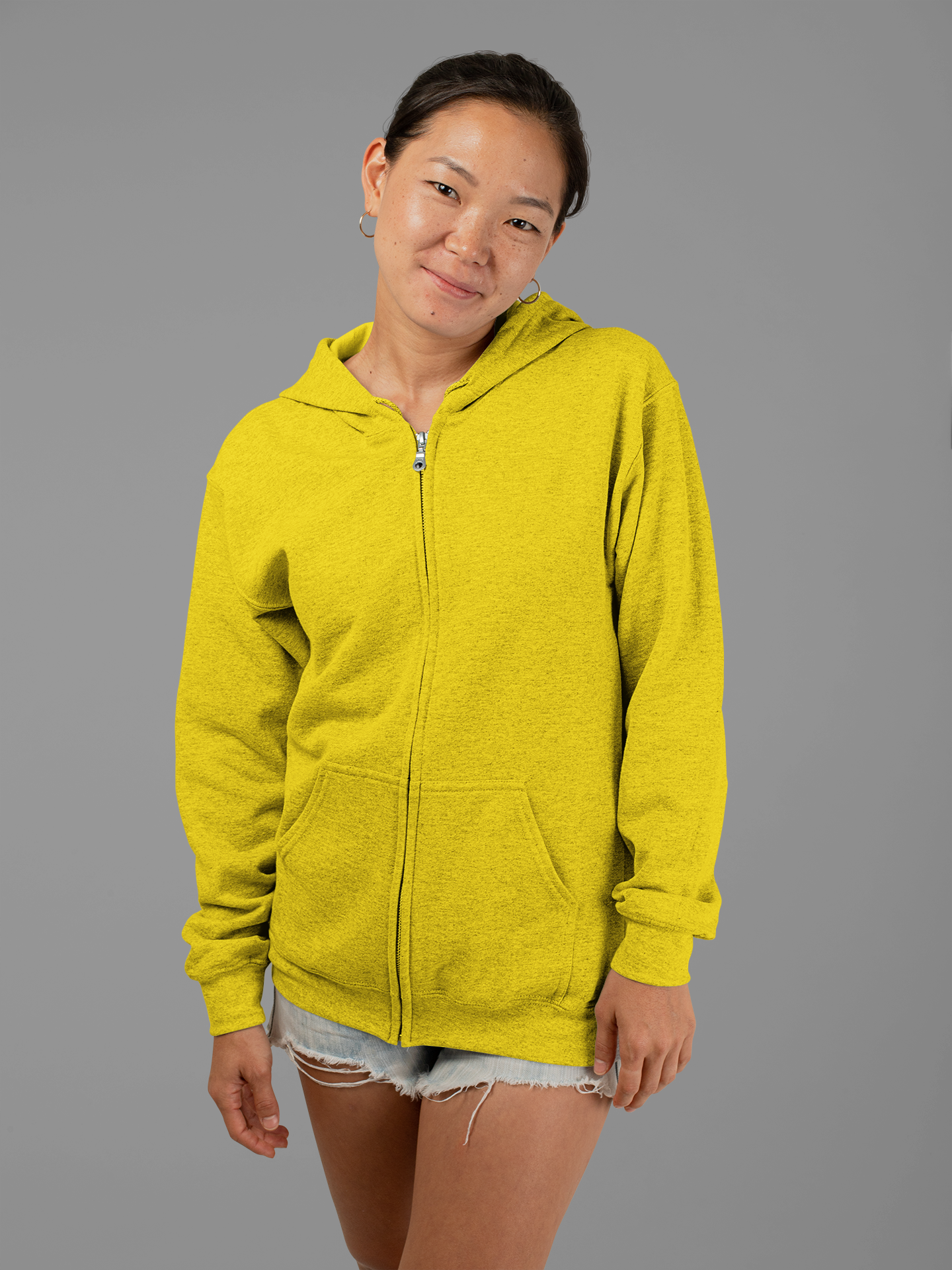 Yellow Snowsoft Unisex Zipper Hoodie