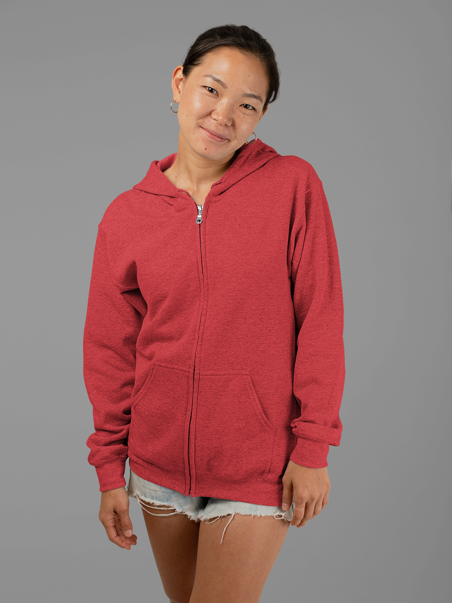Red Snowsoft Unisex Zipper Hoodie
