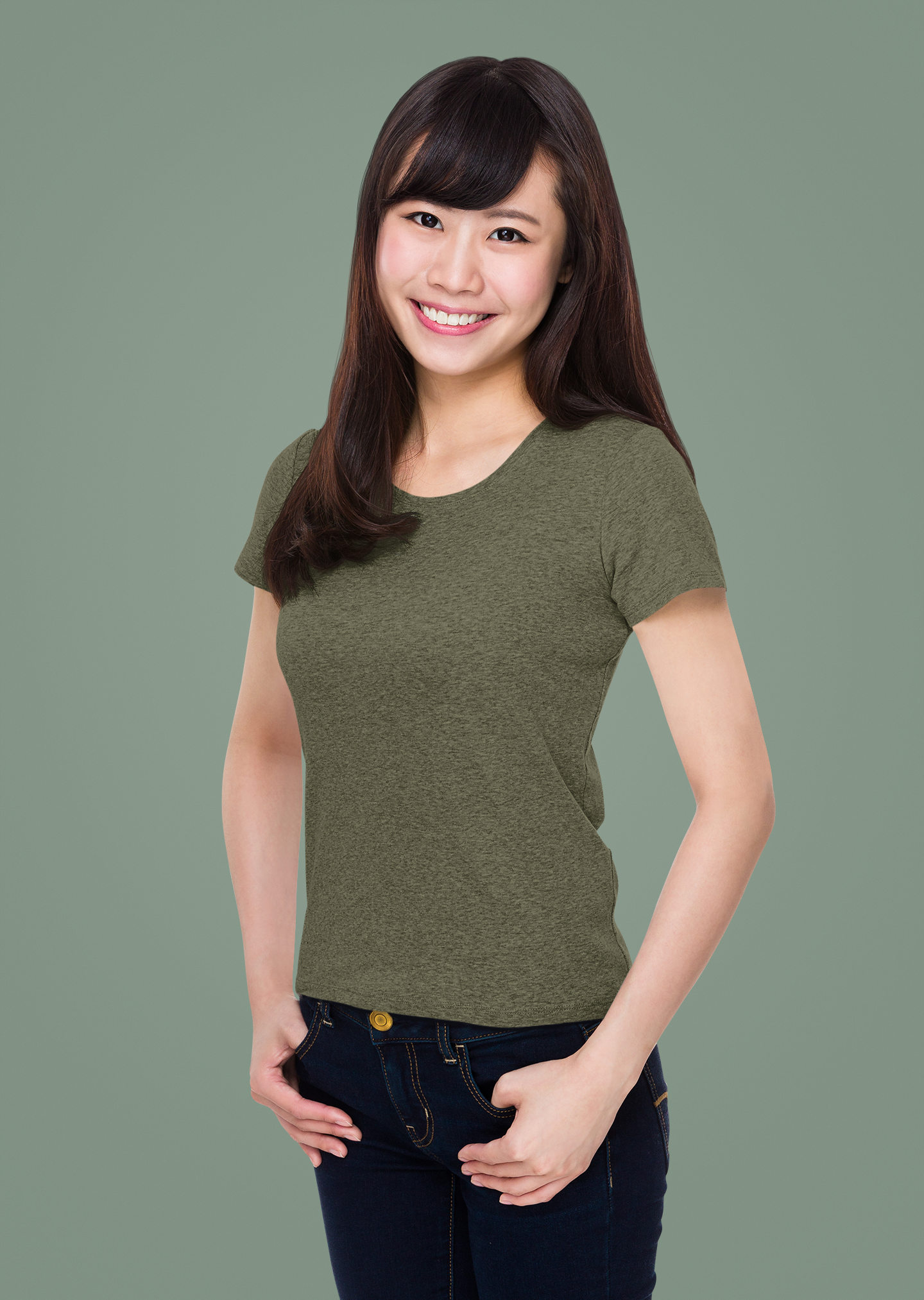 Olive Green Platinum 180 GSM Unisex Round Neck