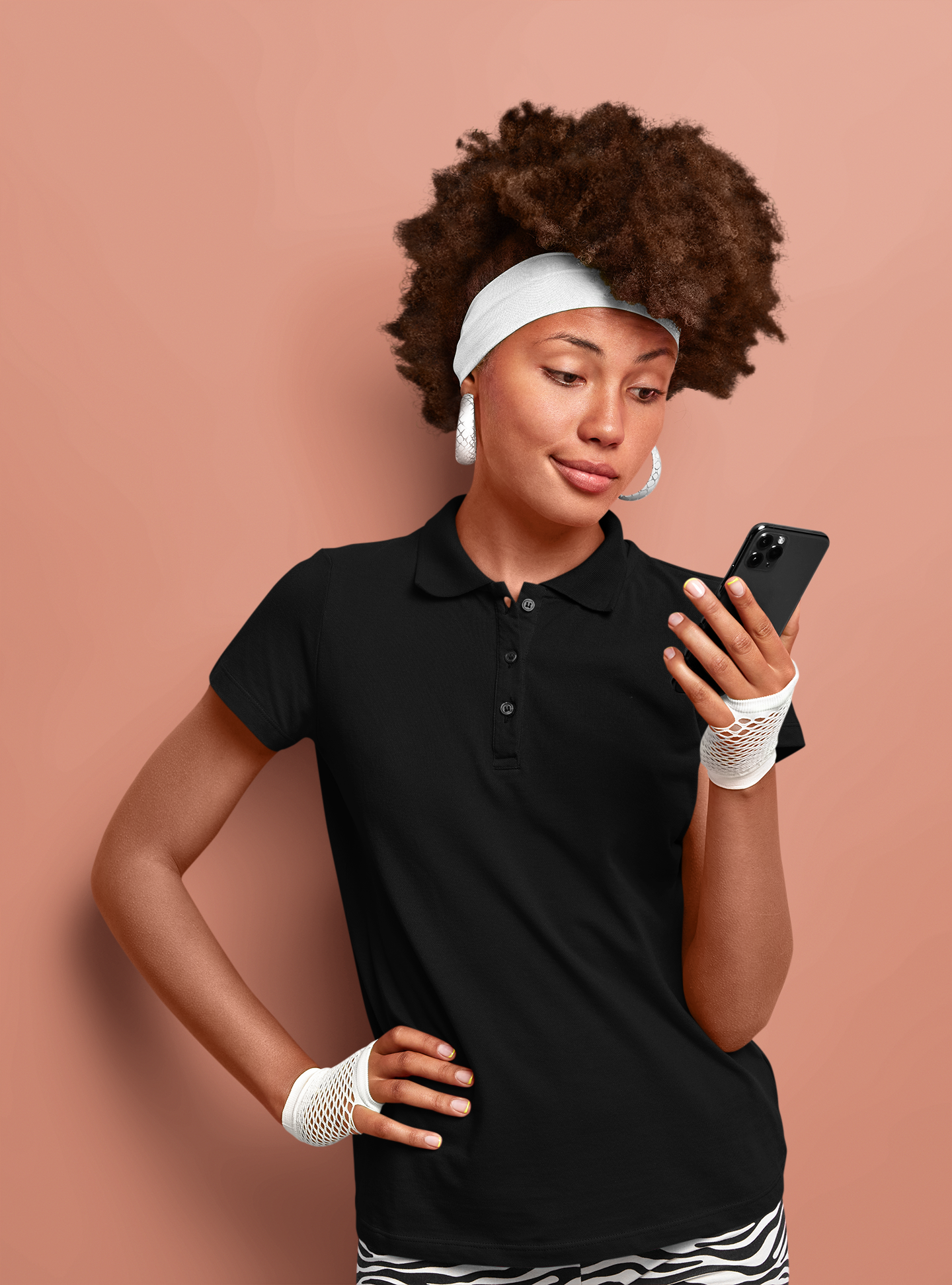 Black CVC Polo Unisex Polo