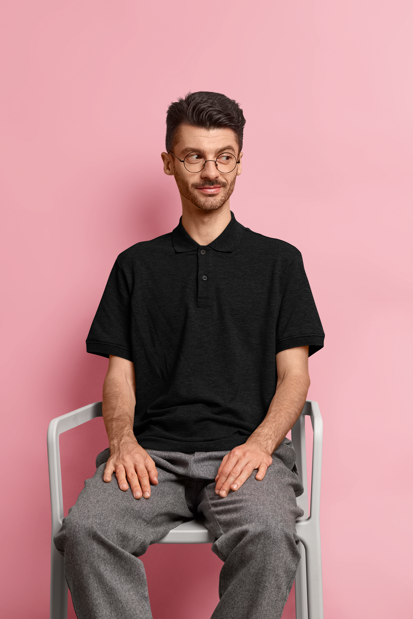 Black CVC Polo Unisex Polo