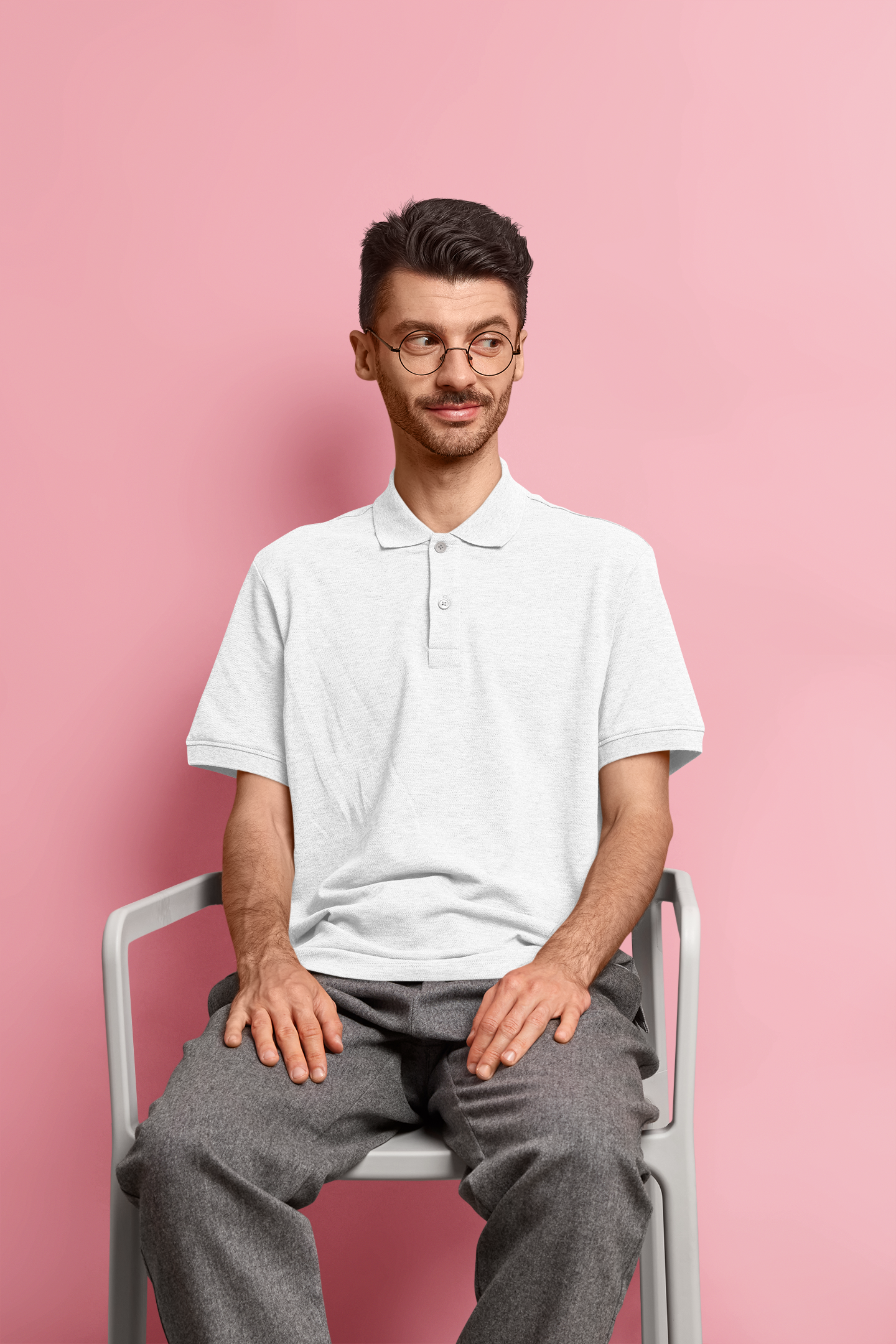 White CVC Polo Unisex Polo