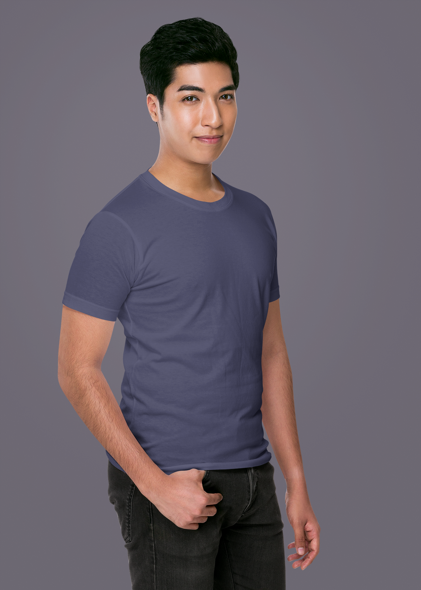 Navy Blue Premium 160 GSM Unisex Round Neck