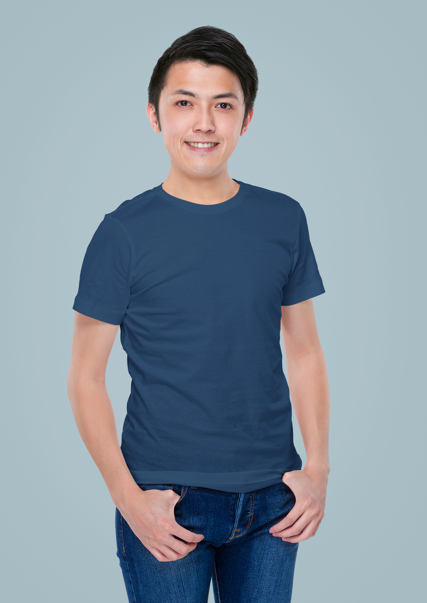 Dark Navy Blue Premium 160 GSM Unisex Round Neck