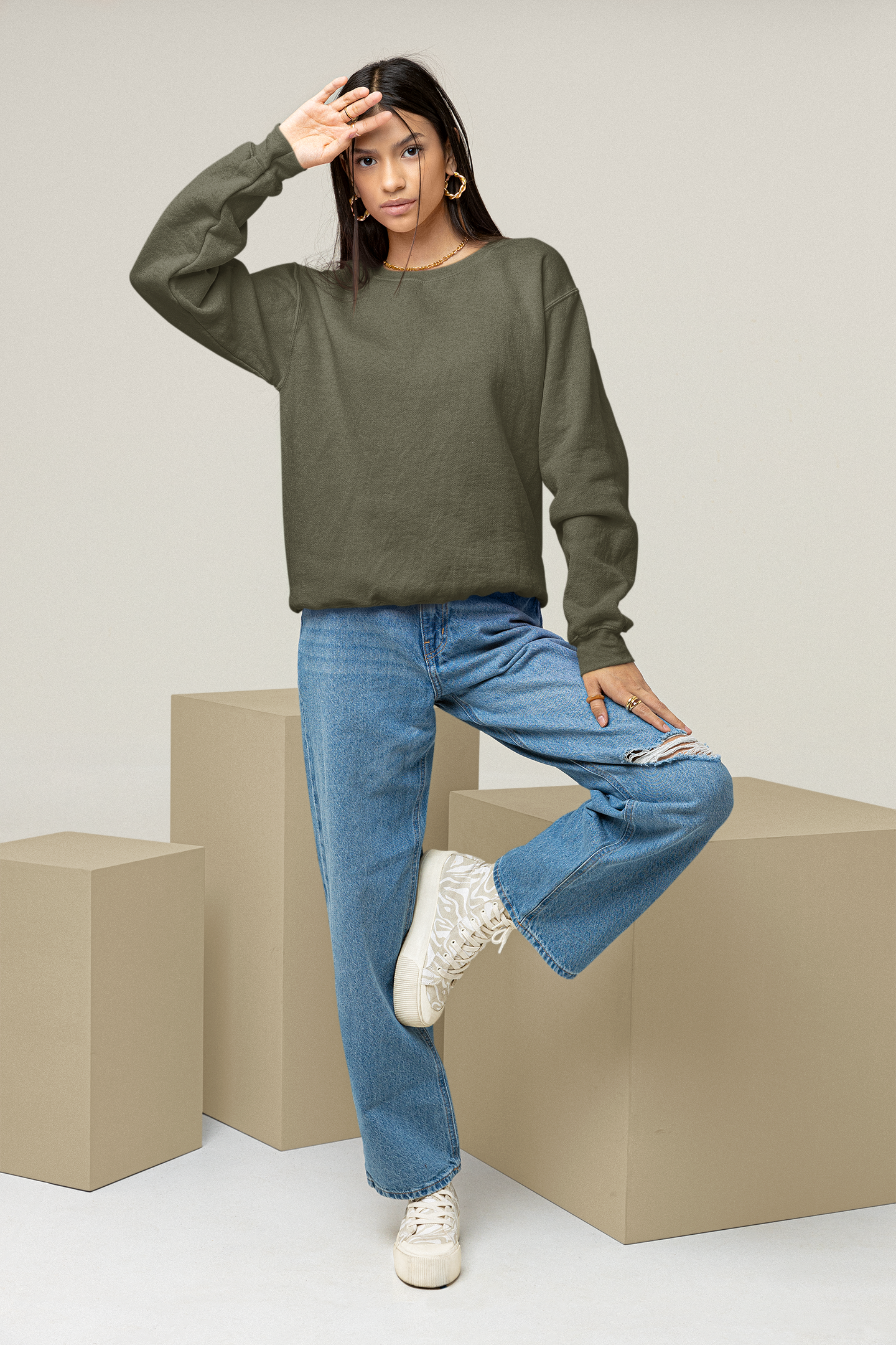 Olive Green Snowsoft Unisex Sweatshirt