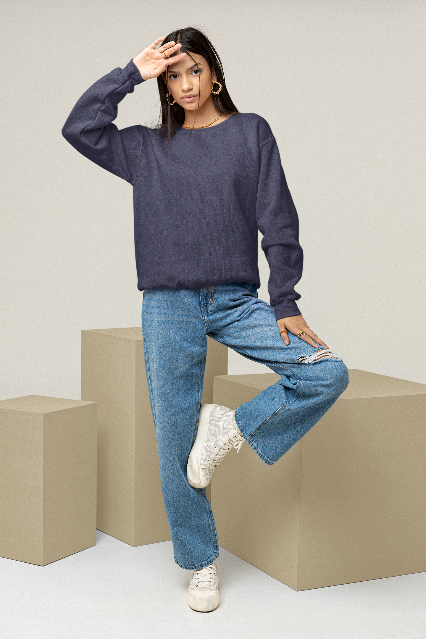 Navy Blue Snowsoft Unisex Sweatshirt